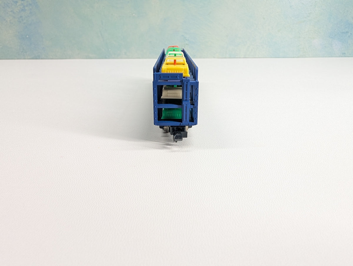 USED TRIX N Scale Auto Transporter w/ Vehicles Boston and Maine TTX #71014