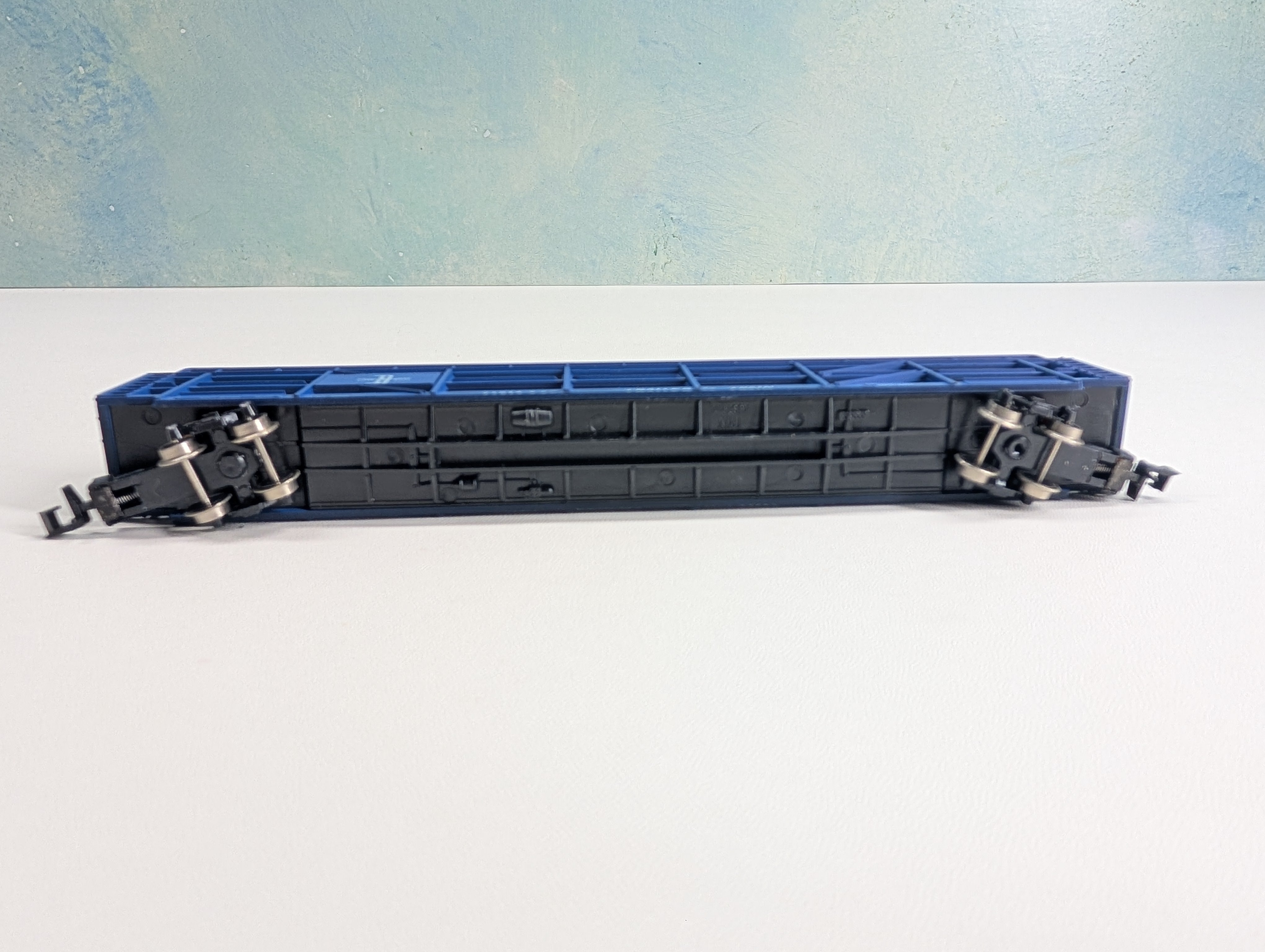 USED TRIX N Scale Auto Transporter w/ Vehicles Boston and Maine TTX #71014
