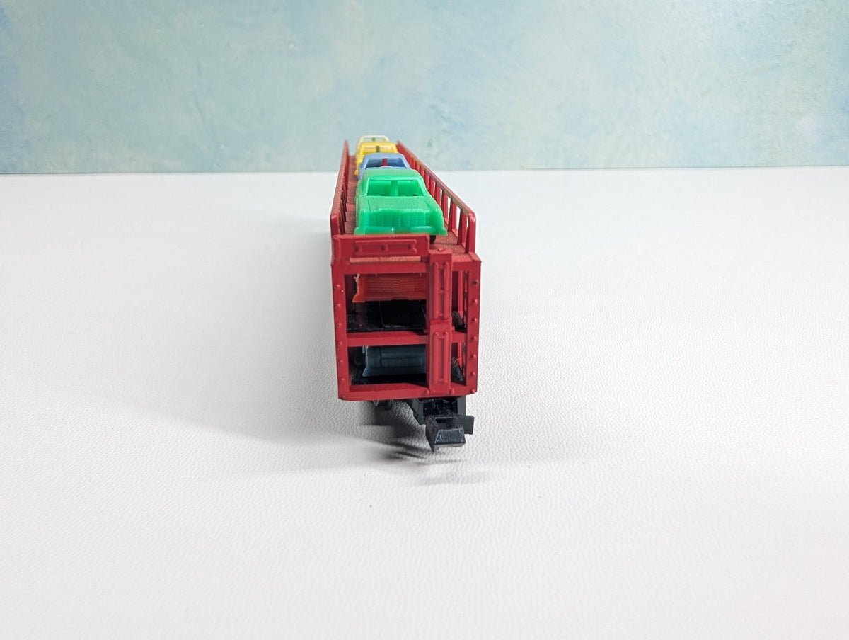 USED TRIX N Scale Auto Transporter w/ Vehicles Great Northern TTX #71014