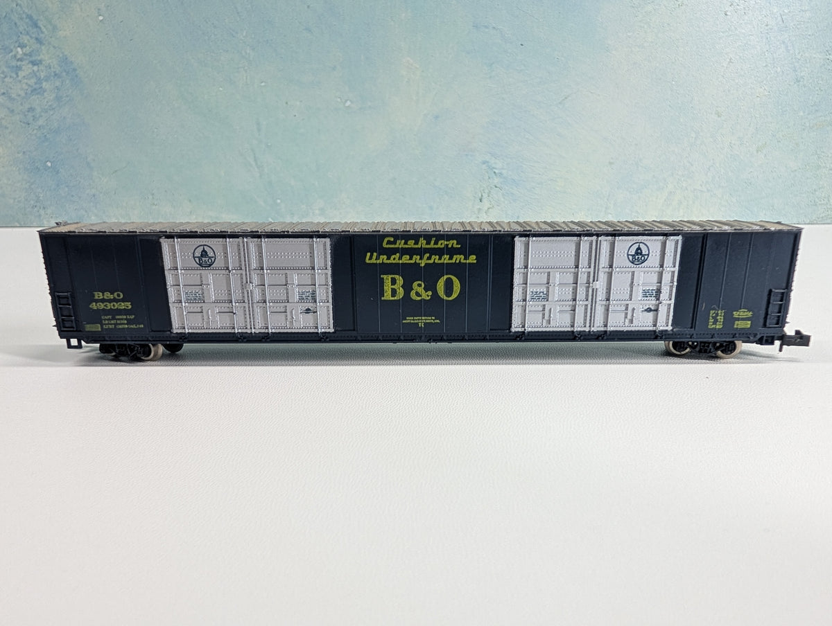 USED Atlas 3131 N Scale 86' HI-Cube Box Car Baltimore and Ohio B&O #493025