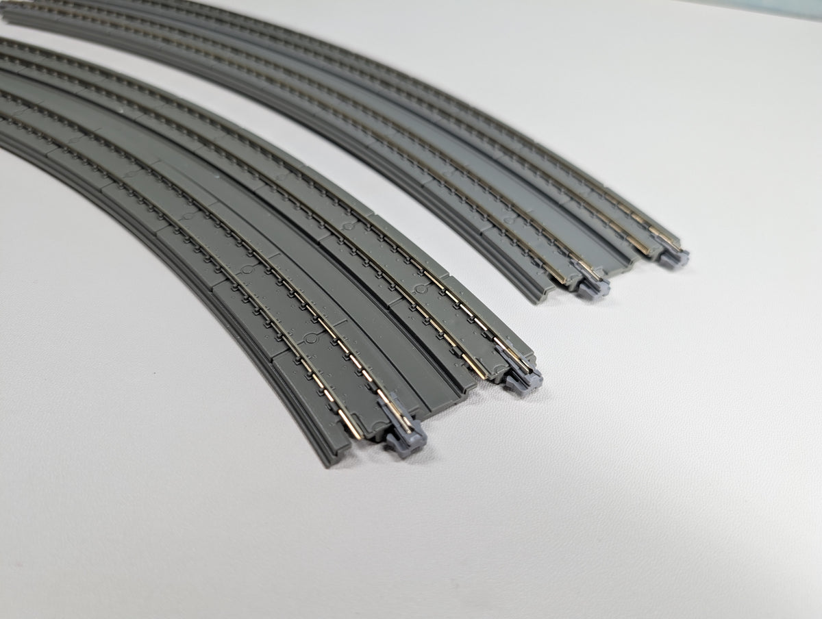 USED KATO 20-187 N Scale Concrete Slab Double Track Superelevated Curve (414/381mm, 19"/15") 45R Unitrack, Code 80 (2 pcs)