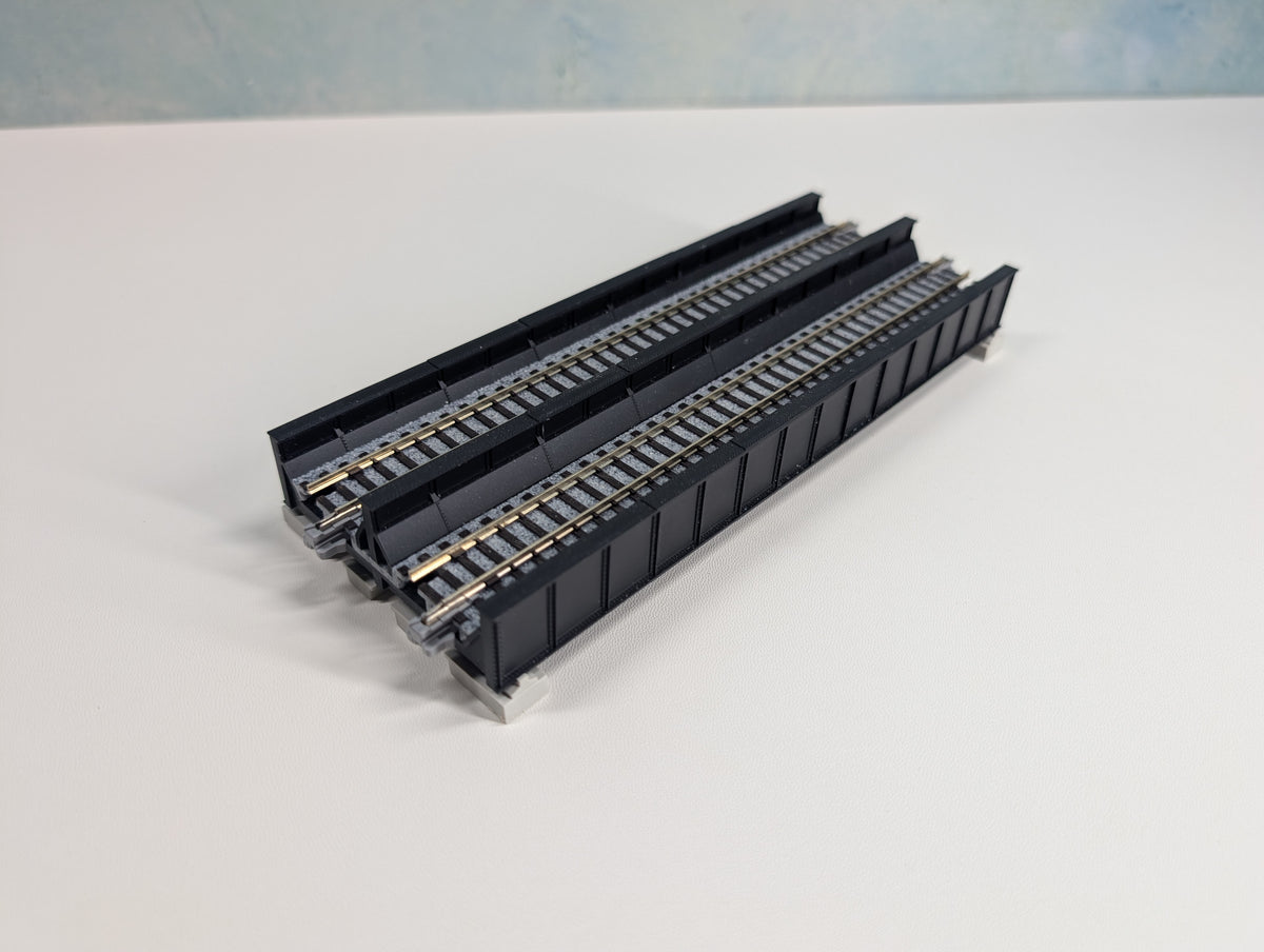 USED KATO 20-458 N Scale Double Track Plate Girder Bridge, Black, (186mm, 7 5/16") Unitrack, Code 80