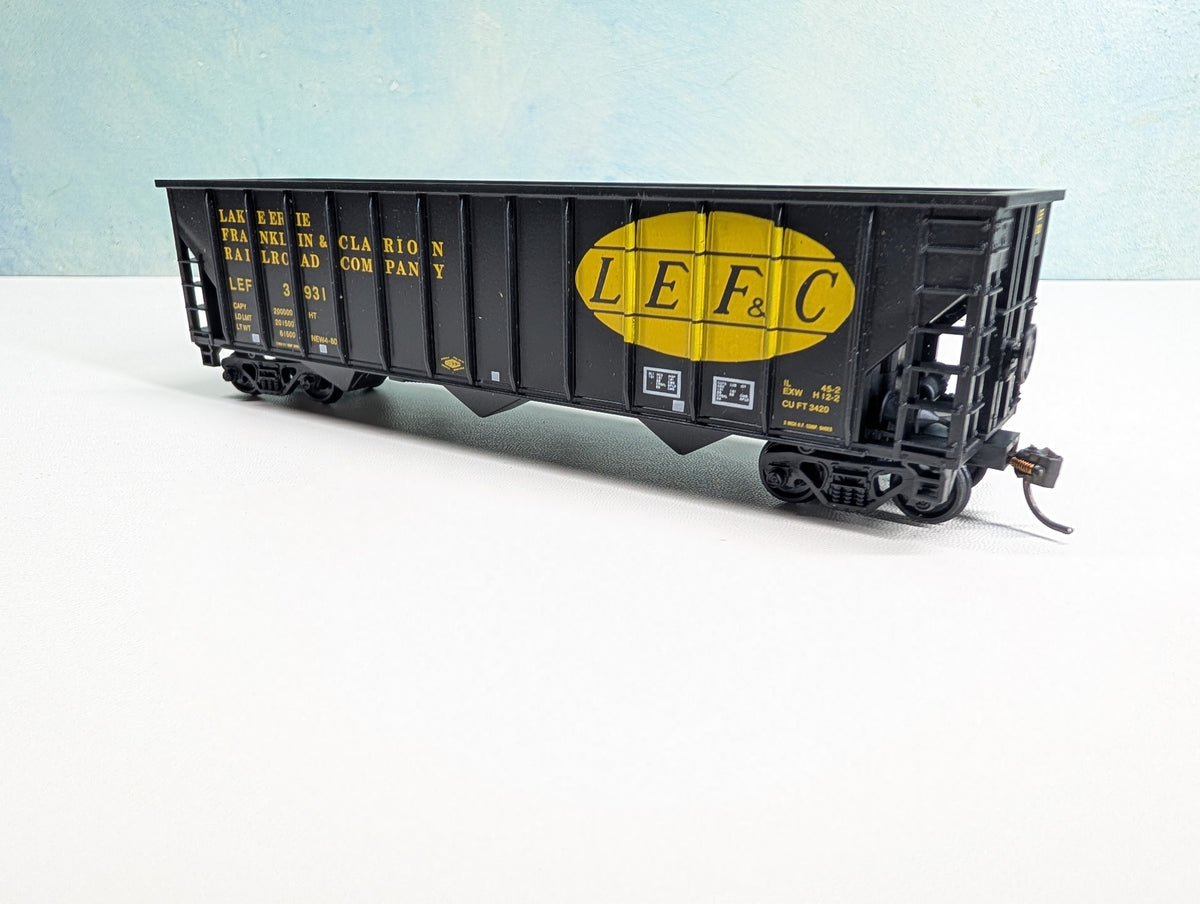 USED MCKEAN HO Scale 100 Ton 12-Panel Coal Hopper Lake Erie Franklin & Clarion LEF&C #3931