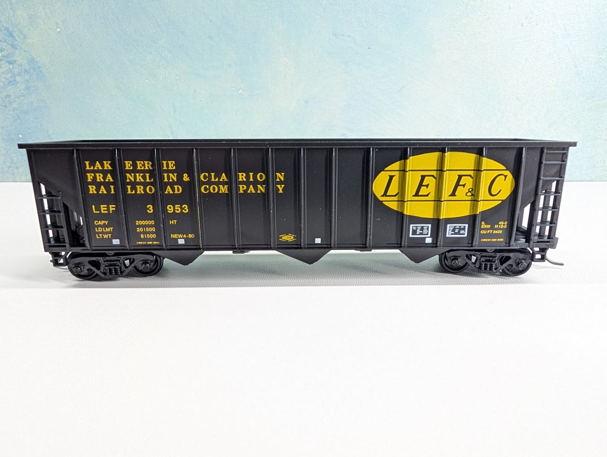 USED MCKEAN HO Scale 100 Ton 12-Panel Coal Hopper Lake Erie Franklin & Clarion LEF&C #3953