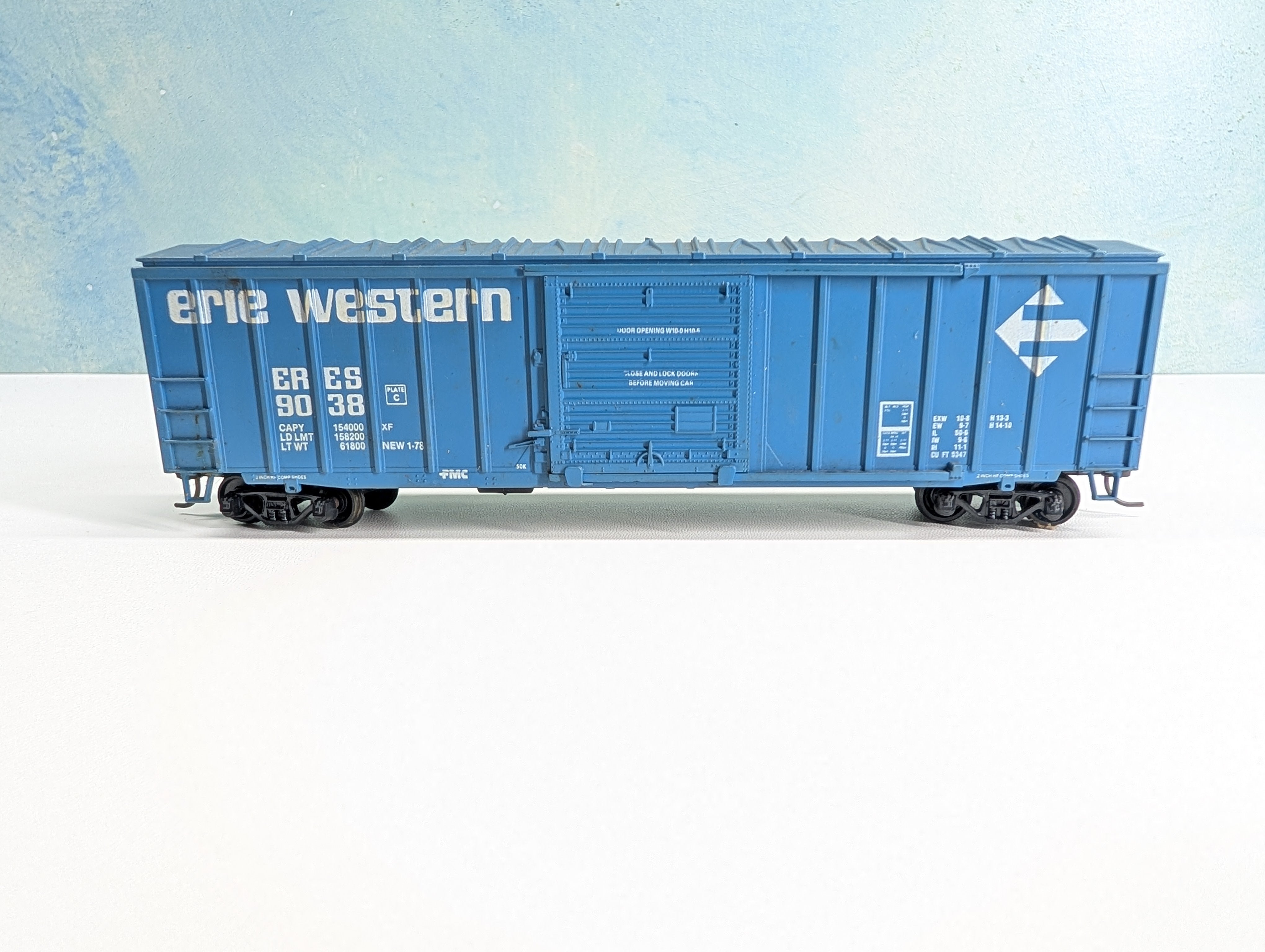 USED Athearn HO Scale 50' ACF Rail Box Type Box Car Erie Western ERES #9038 Bev-Bel