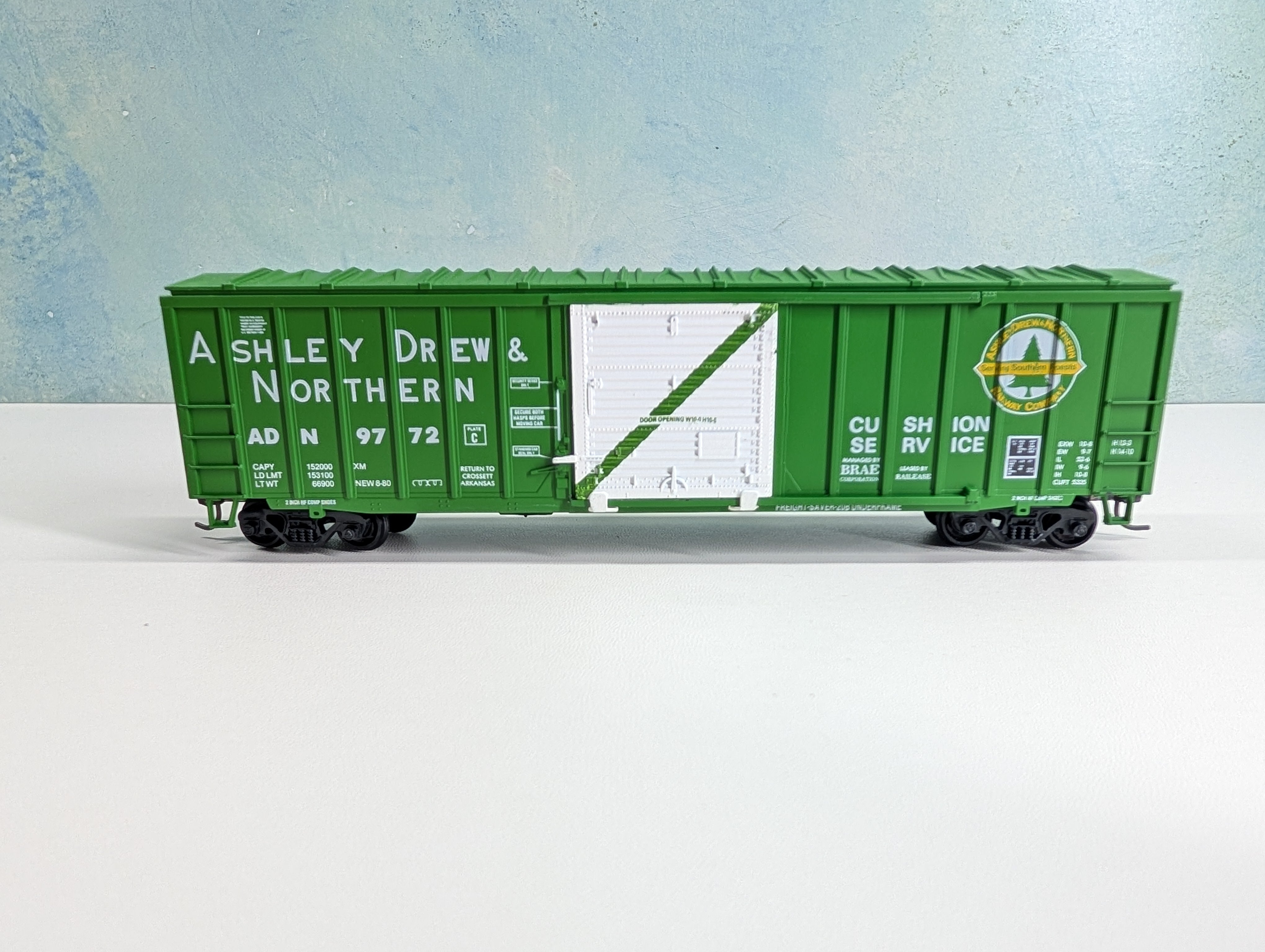 USED Athearn HO Scale 50' ACF Rail Box Type Box Car Ashley Drew & Northern ADN #9772 Bev-Bel
