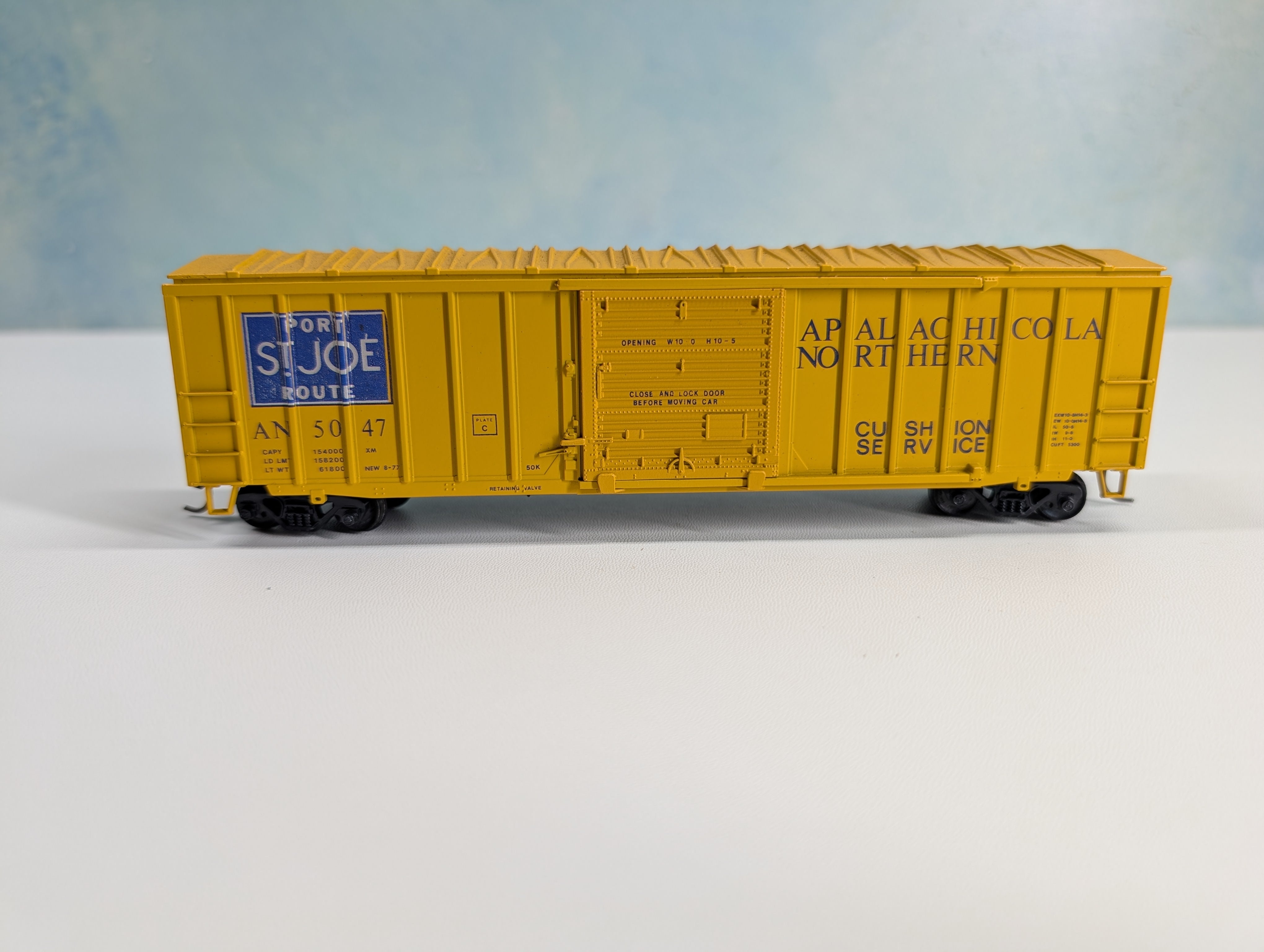 USED Athearn HO Scale 50' ACF Rail Box Type Box Car Apalachicola Northern AN #5047 Bev-Bel