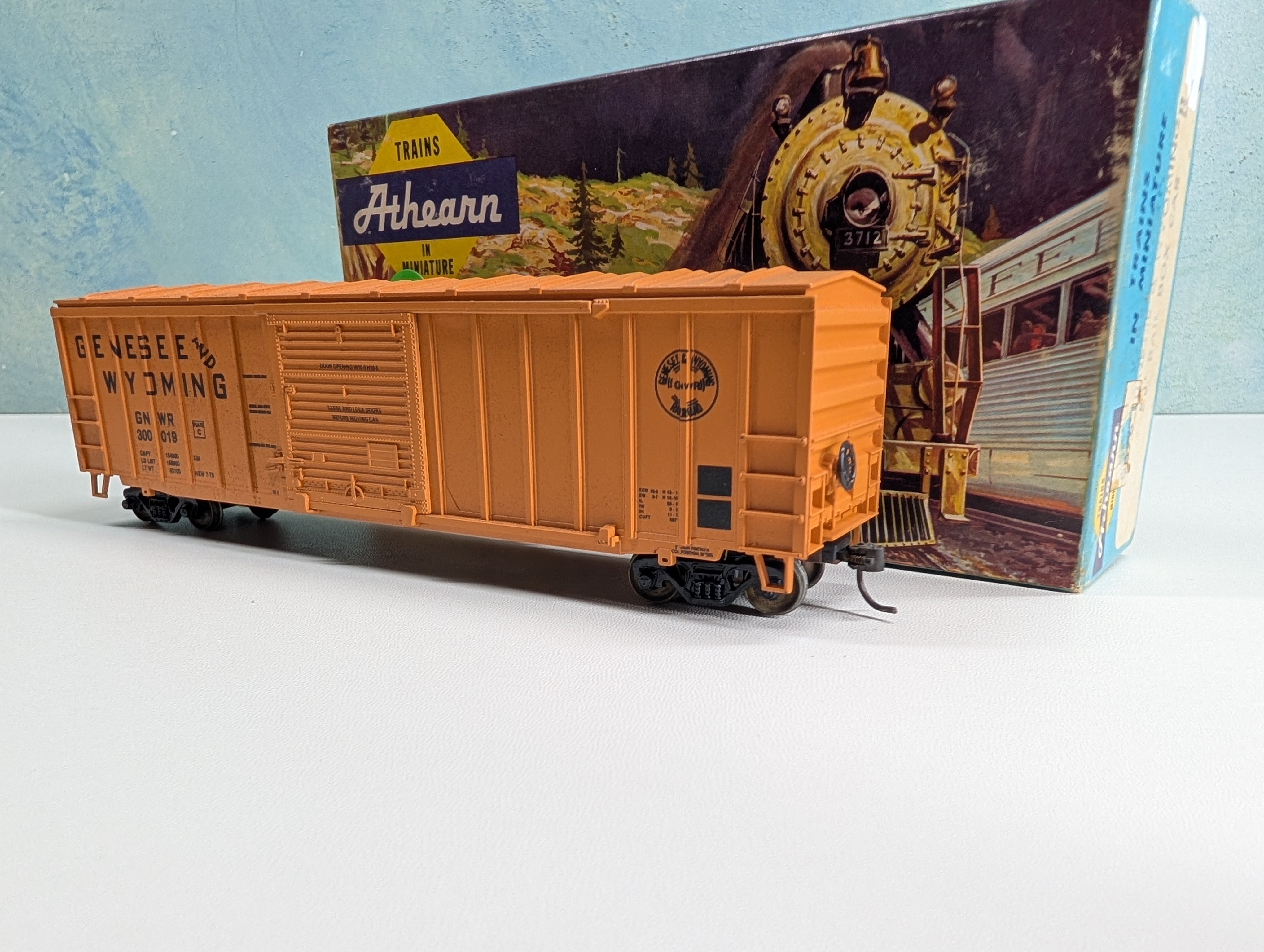 USED Athearn HO Scale 50' ACF Rail Box Type Box Car Genesee and Wyoming GNWR #300019 Bev-Bel