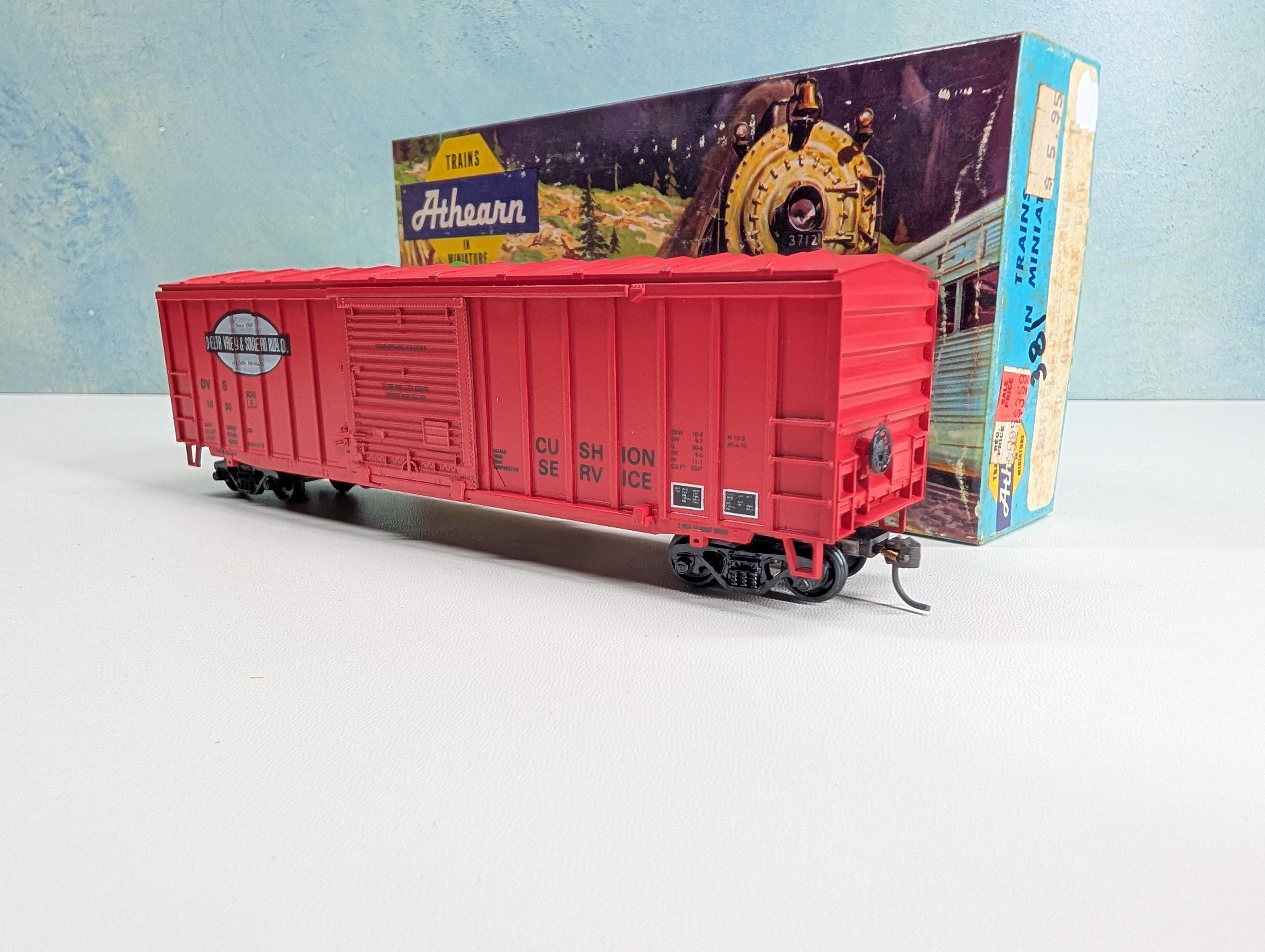 USED Athearn HO Scale 50' ACF Rail Box Type Box Car Delta Valley & Southern DVS #1039 Bev-Bel