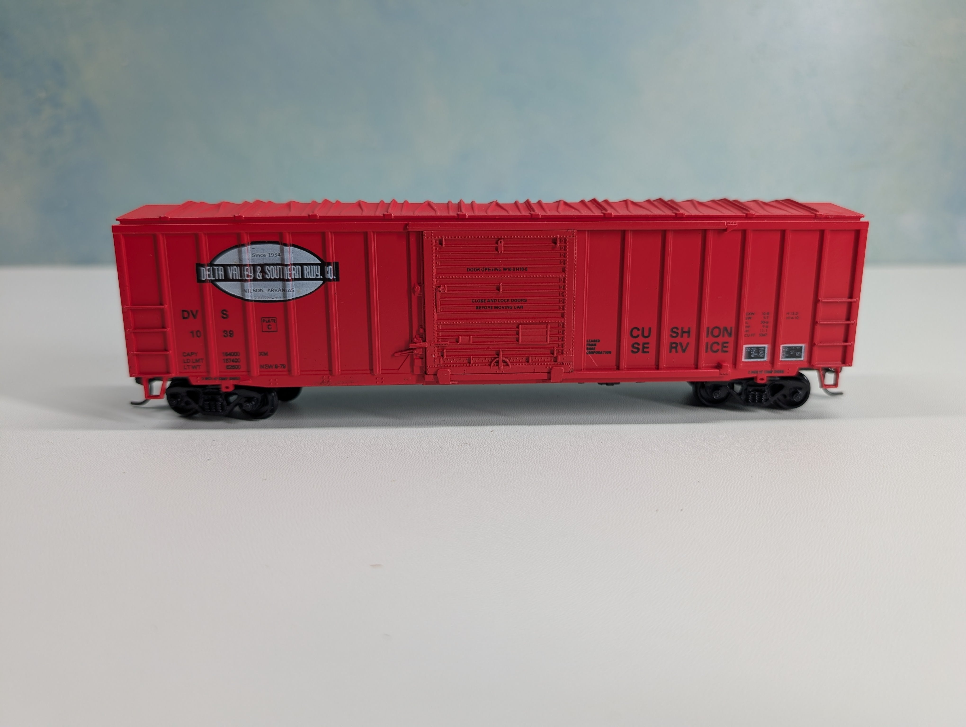 USED Athearn HO Scale 50' ACF Rail Box Type Box Car Delta Valley & Southern DVS #1039 Bev-Bel