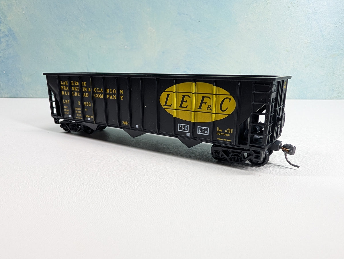 USED MCKEAN HO Scale 100 Ton 12-Panel Coal Hopper Lake Erie Franklin & Clarion LEF&C #3953