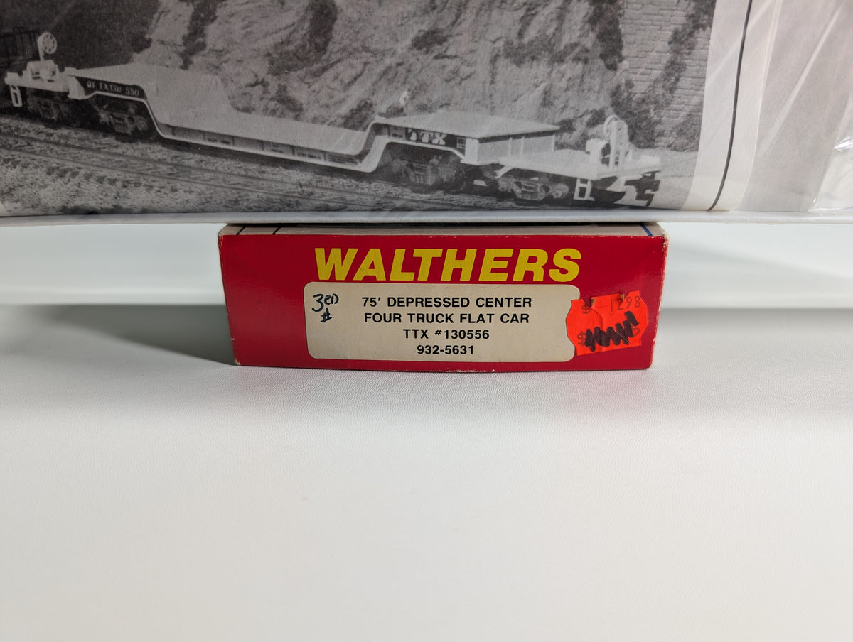 USED Walthers 932-5631 HO Scale 75' Depressed Center Four Truck Flat Car TTX #130556 Sealed KIT