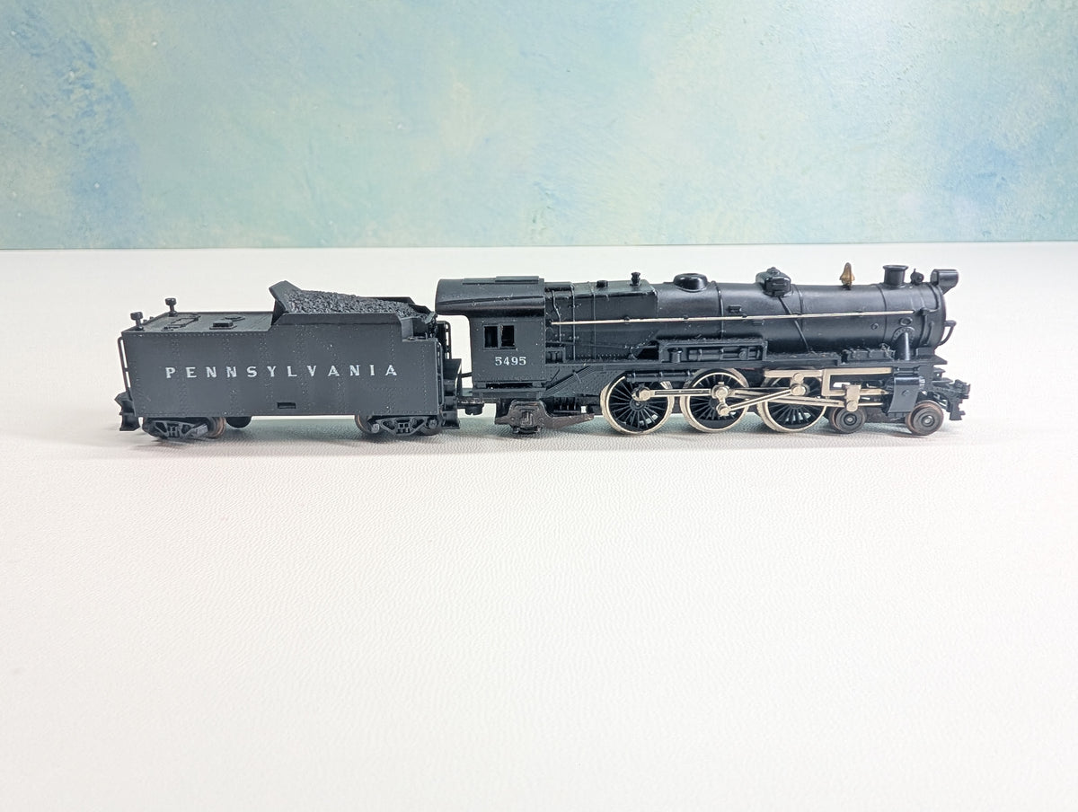 USED Trix N Scale 4-6-2 Steam Engine w/ Tender Pennsylvania #5495 Parts/Repairs