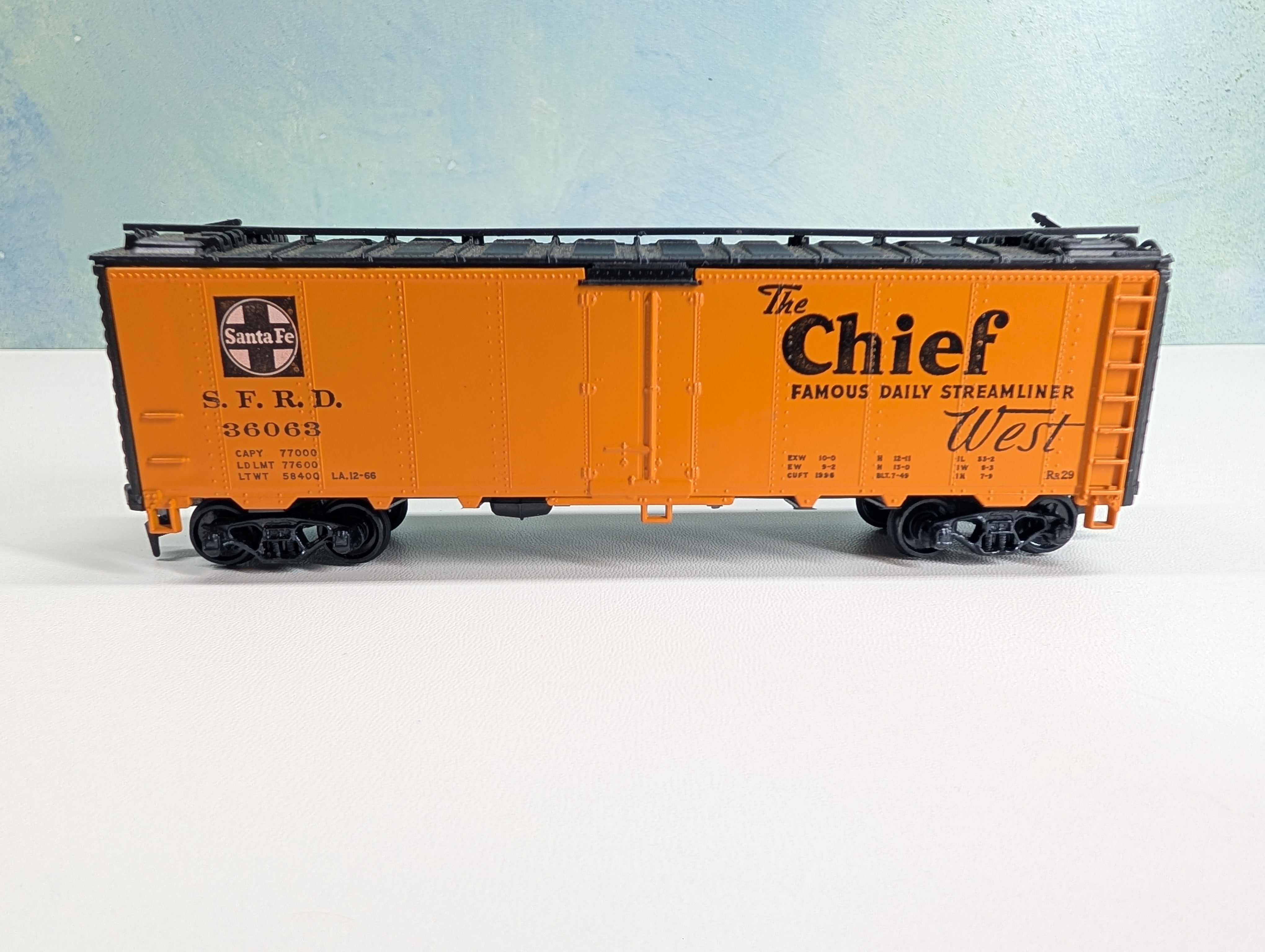 USED Athearn HO Scale 40' Reefer Box Car Santa Fe SFRD #36063