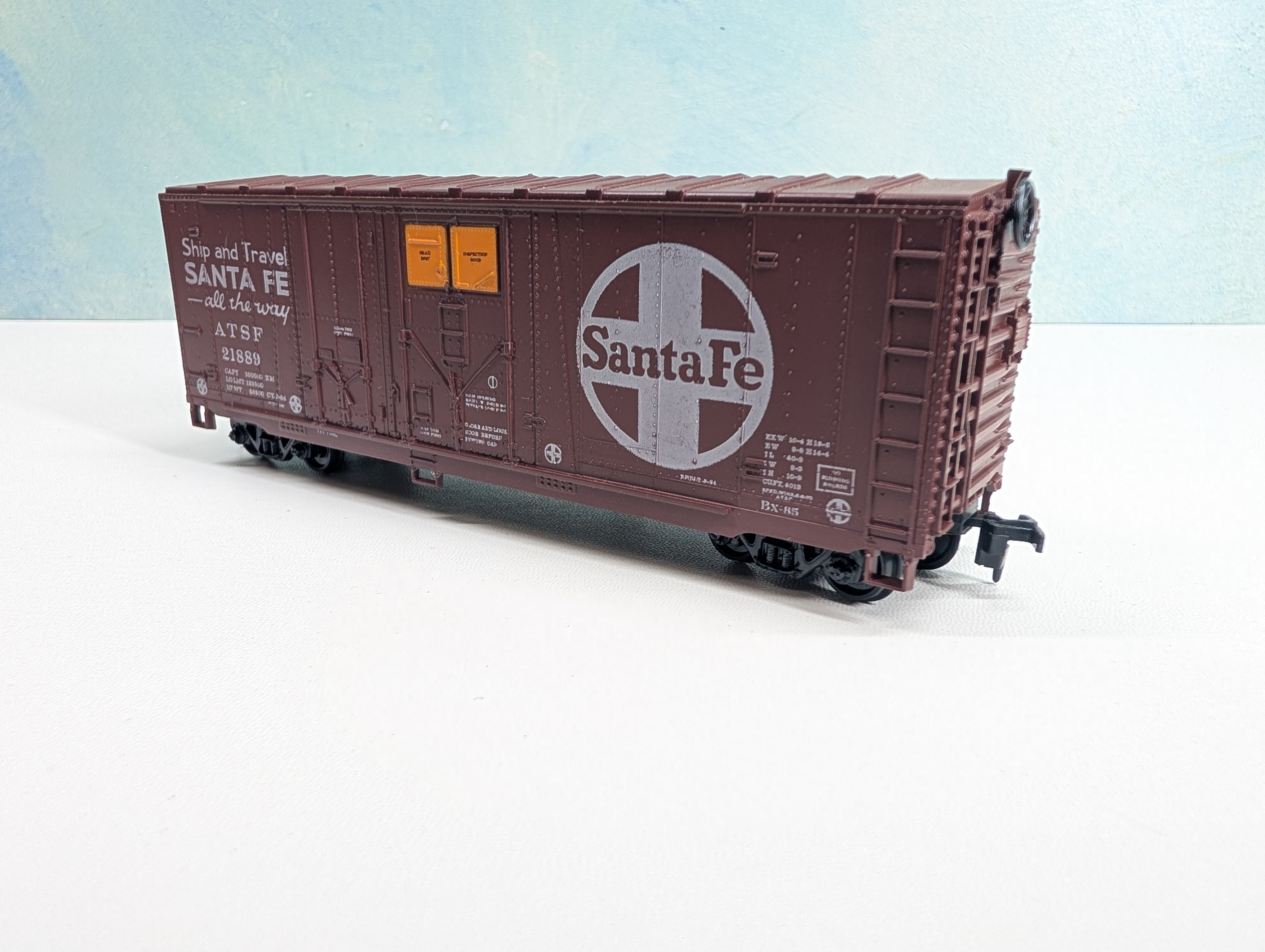USED Athearn HO Scale 40' Grainloading Box Car Santa Fe ATSF #21889