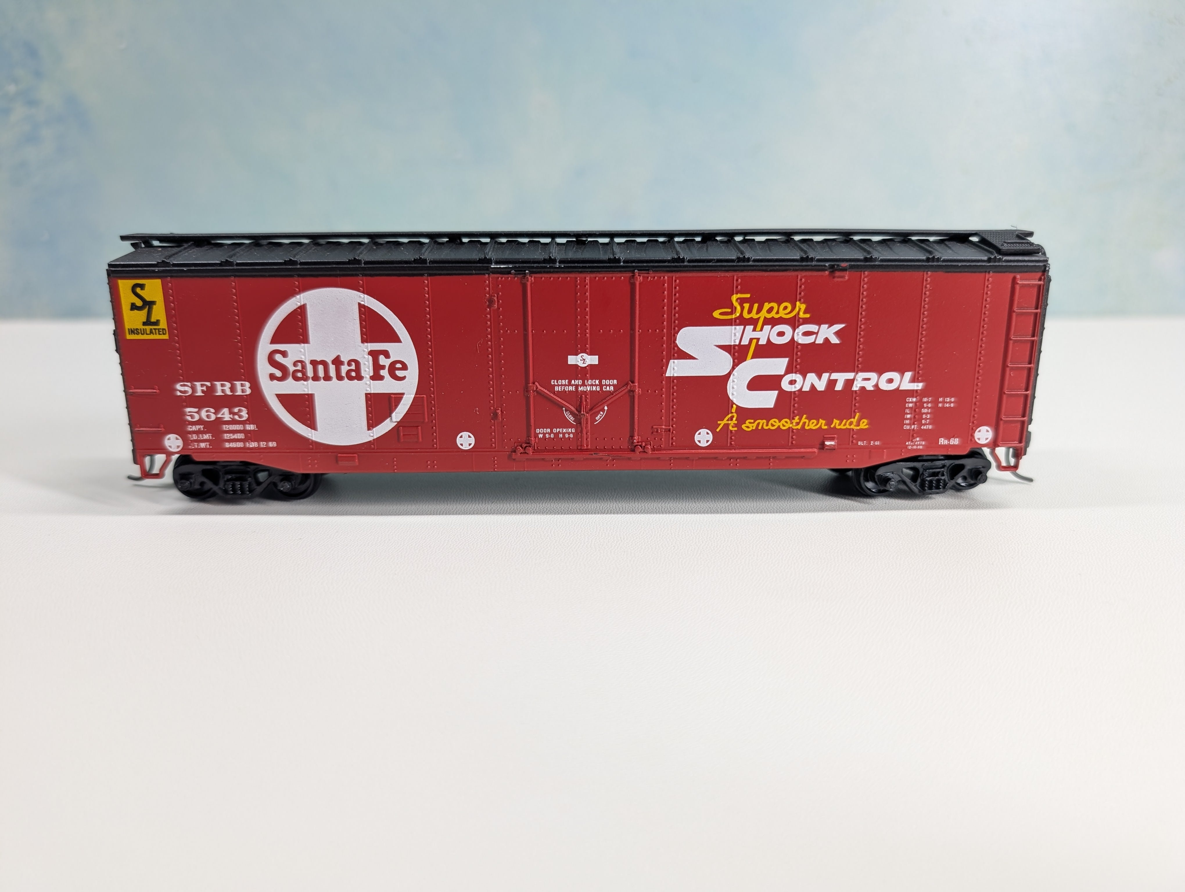 USED Athearn HO Scale 50' PD Box Car Santa Fe SFRB #5643