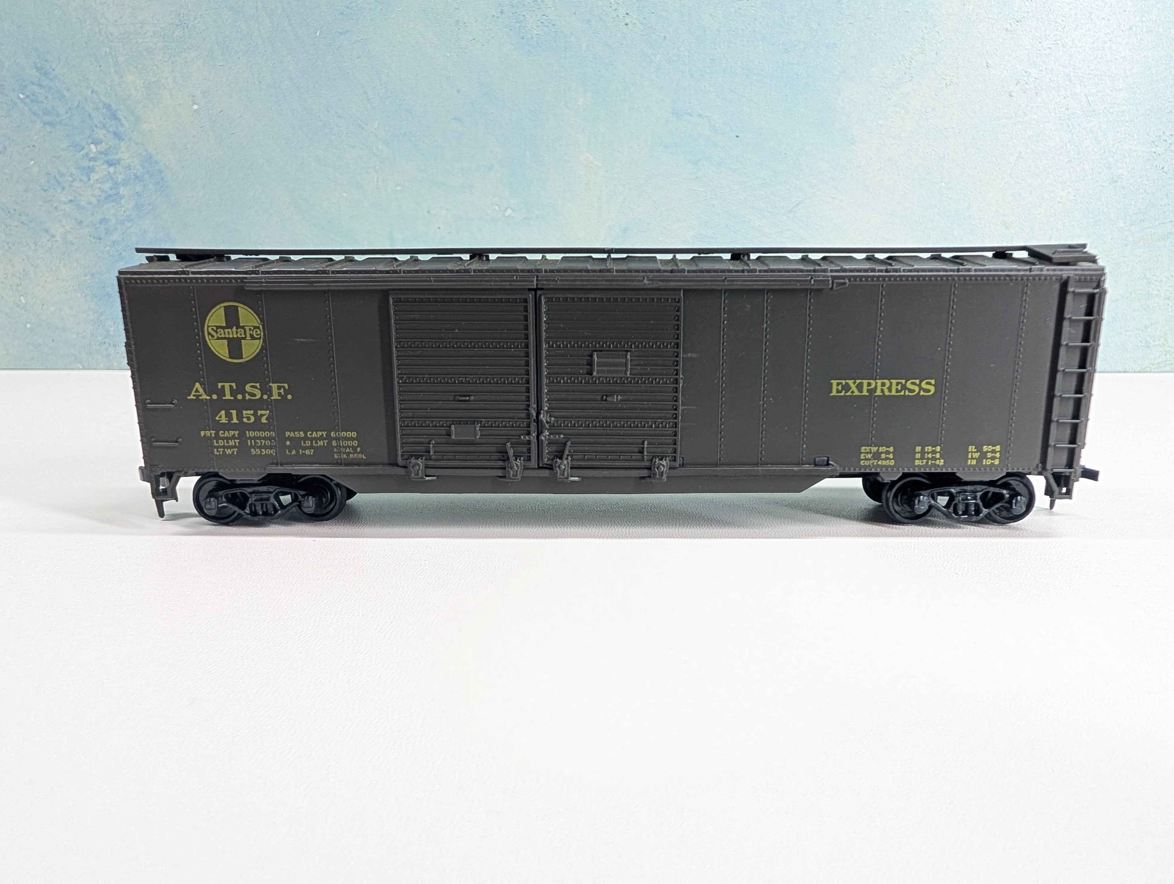 USED Athearn HO Scale 50' Express DD Box Car Santa Fe ATSF #4157