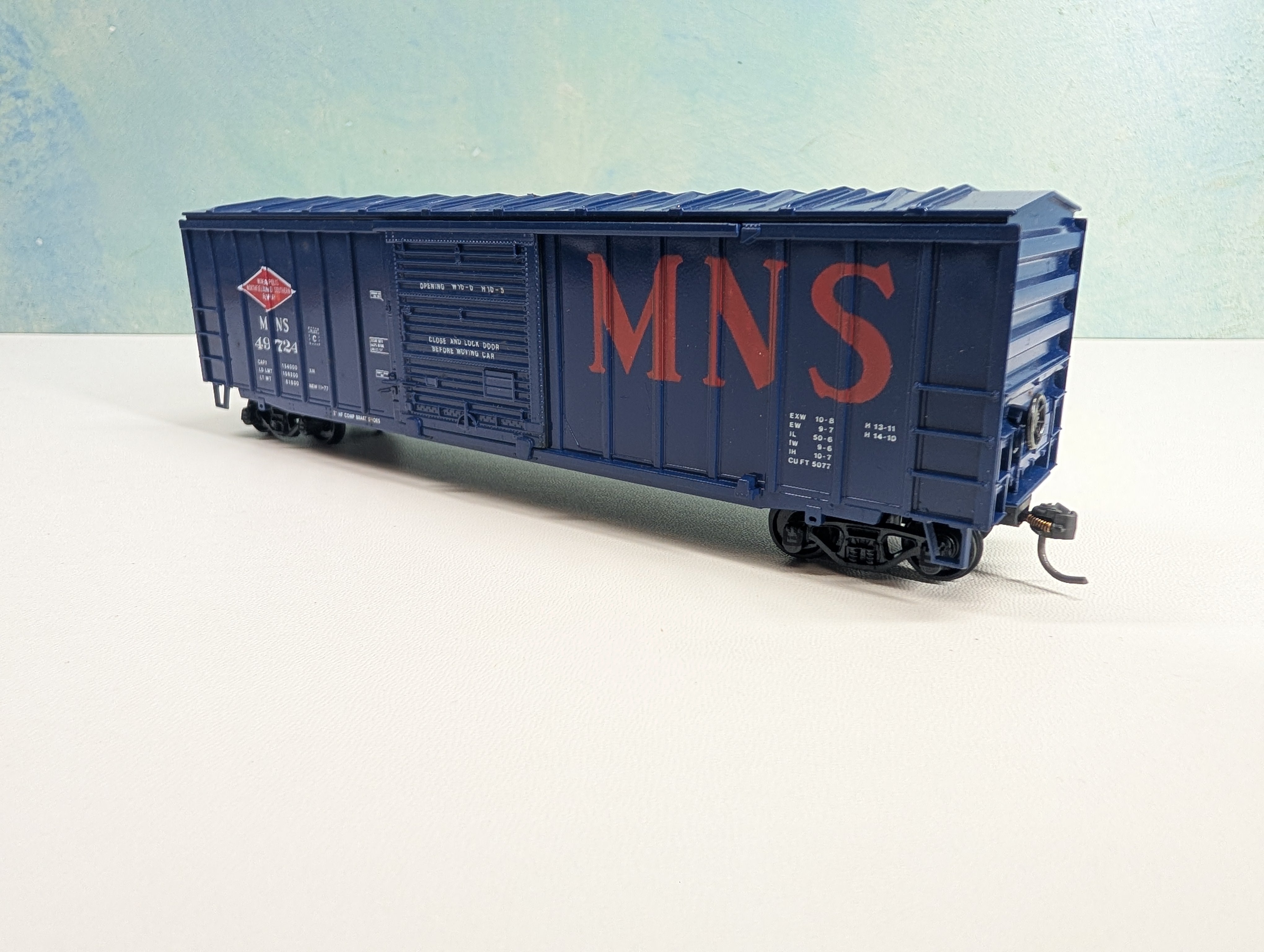 USED Athearn HO Scale 50' ACF Box Car Minneapolis Northfield and Southern MNS #49724 Bev-Bel