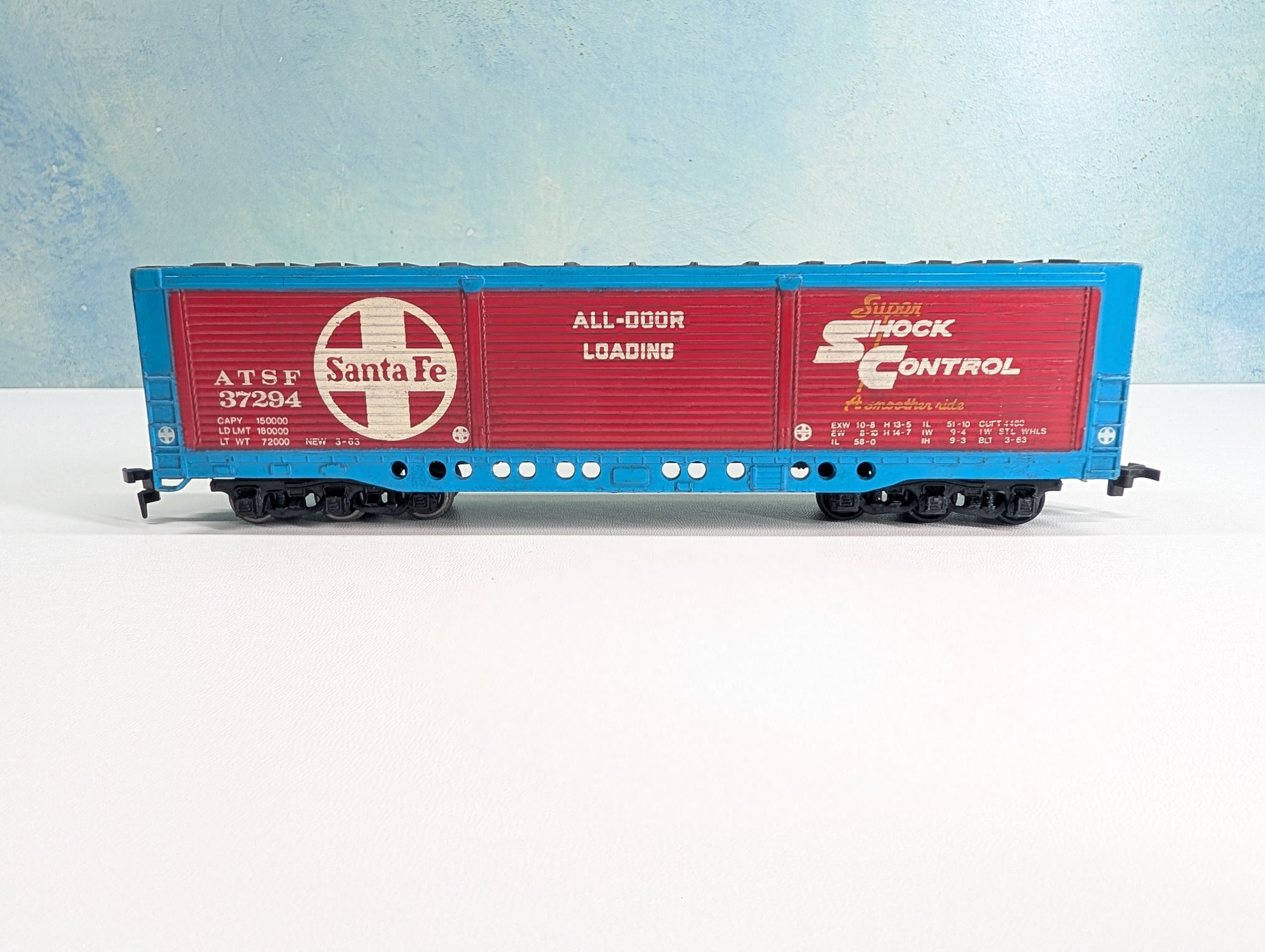 USED Bachmann HO Scale All Door Box Car Santa Fe ATSF #37294