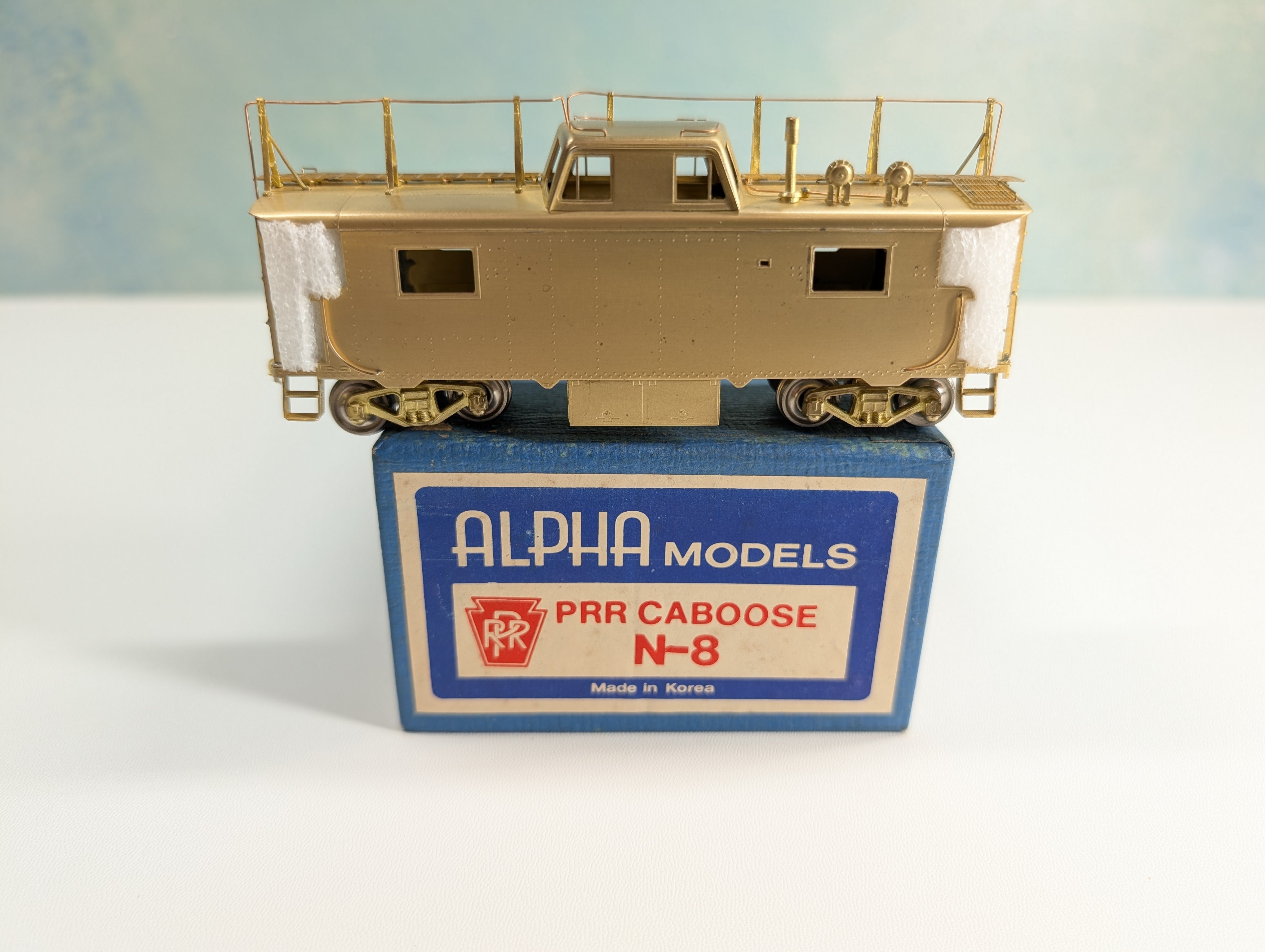 USED Alpha Models HO Scale PRR N-8 Brass Caboose w/ Antenna, Trainphone