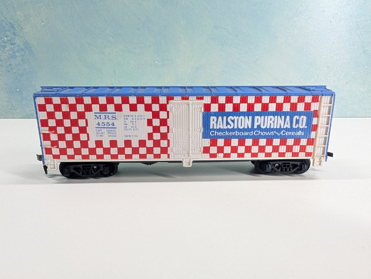 USED Tyco HO Scale Wood Reefer Ralston Purina MRS #4554