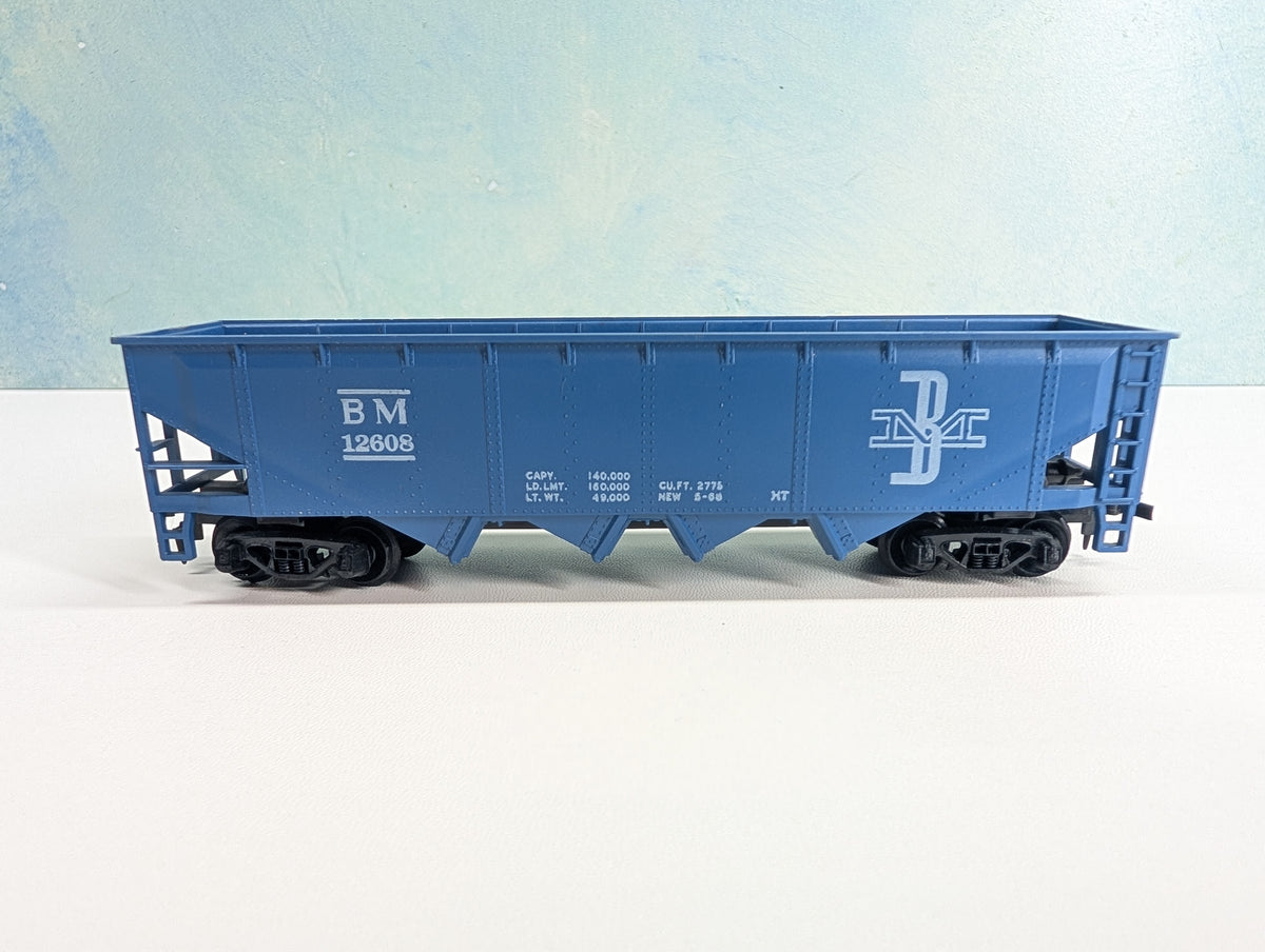 USED Tyco HO Scale Quad Hopper Boston and Maine BM #12608
