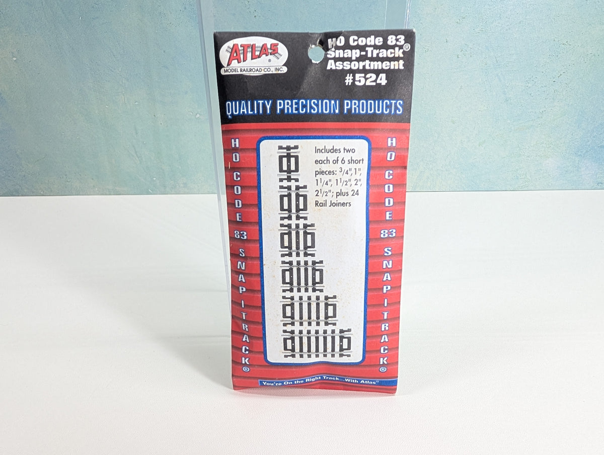 Atlas 524 HO Scale Straight Track Assortment Nickel Silver Code 83 Track (12 pcs)