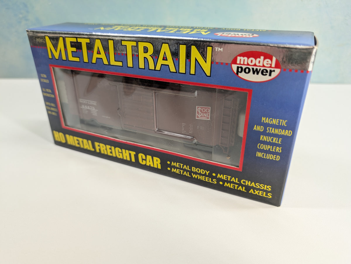 Model Power 2713 HO Scale 40' Metal Box Car, Metal Train SOO Line #44475 Metal Wheels