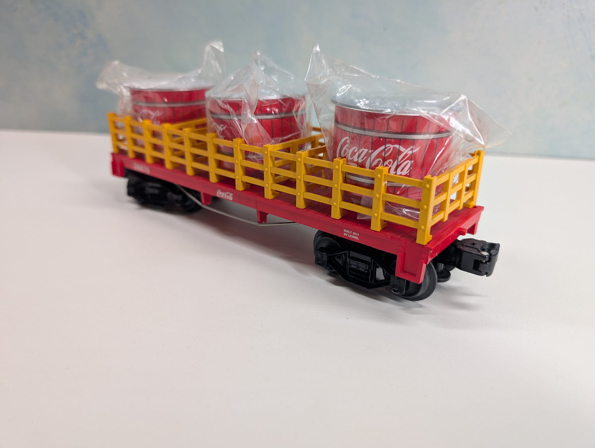 USED Lionel O Flat Car w/ Barrel Loads Coca-Cola 26670