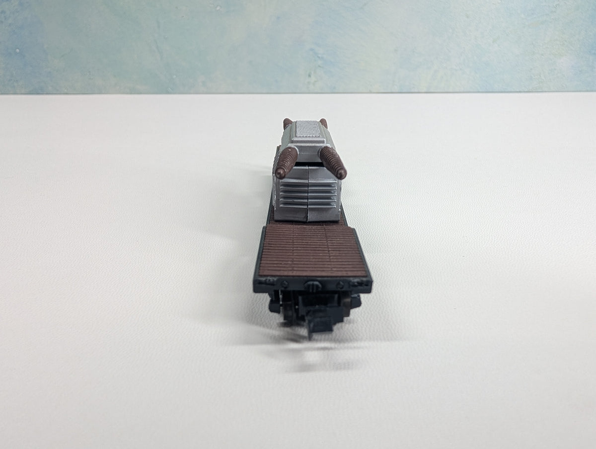 USED Atlas 2341 N Scale Center Depressed Flat Car w/ High Voltage Load Canadian National CN #137000