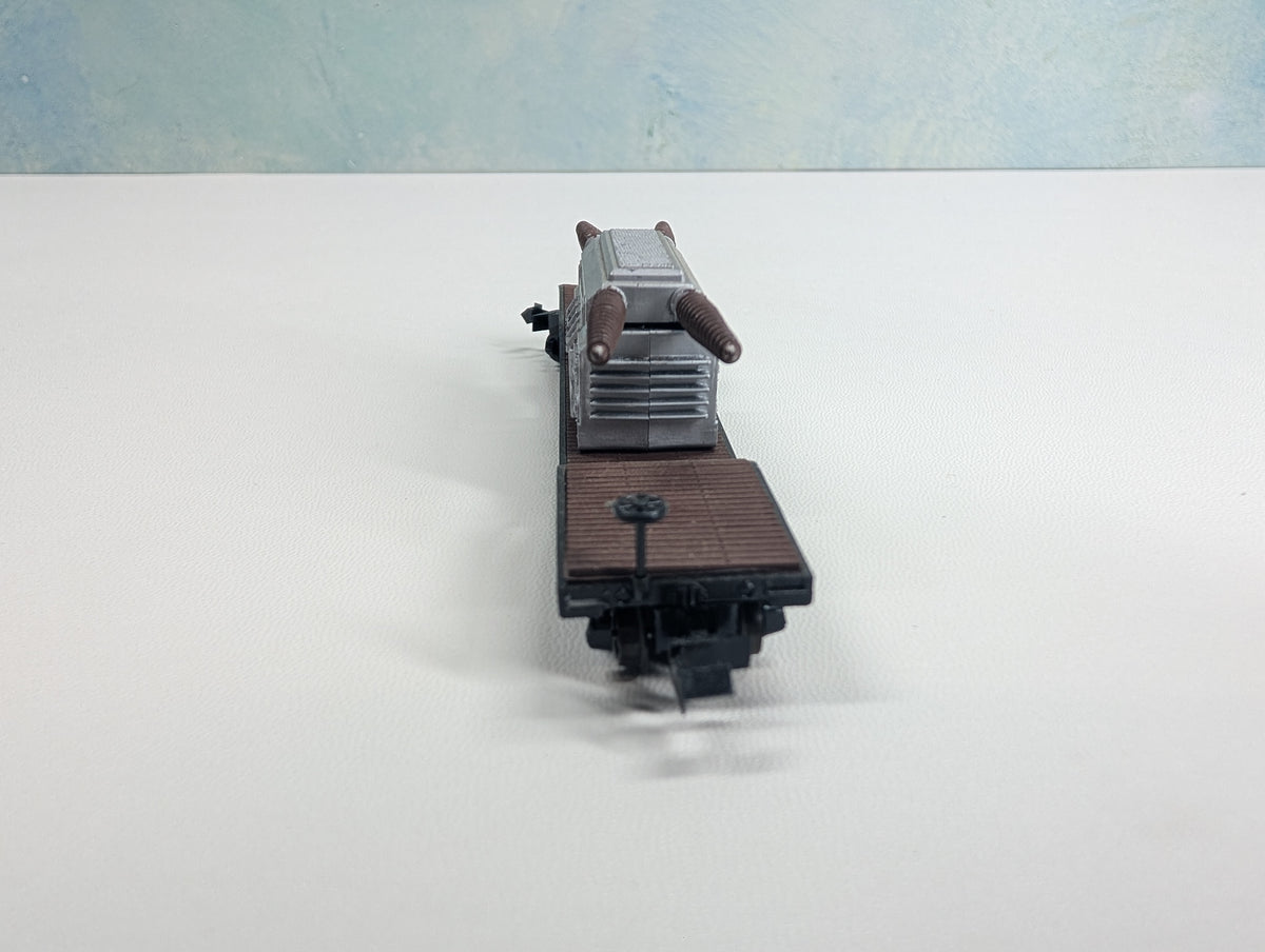 USED Atlas 2341 N Scale Center Depressed Flat Car w/ High Voltage Load Canadian National CN #137000