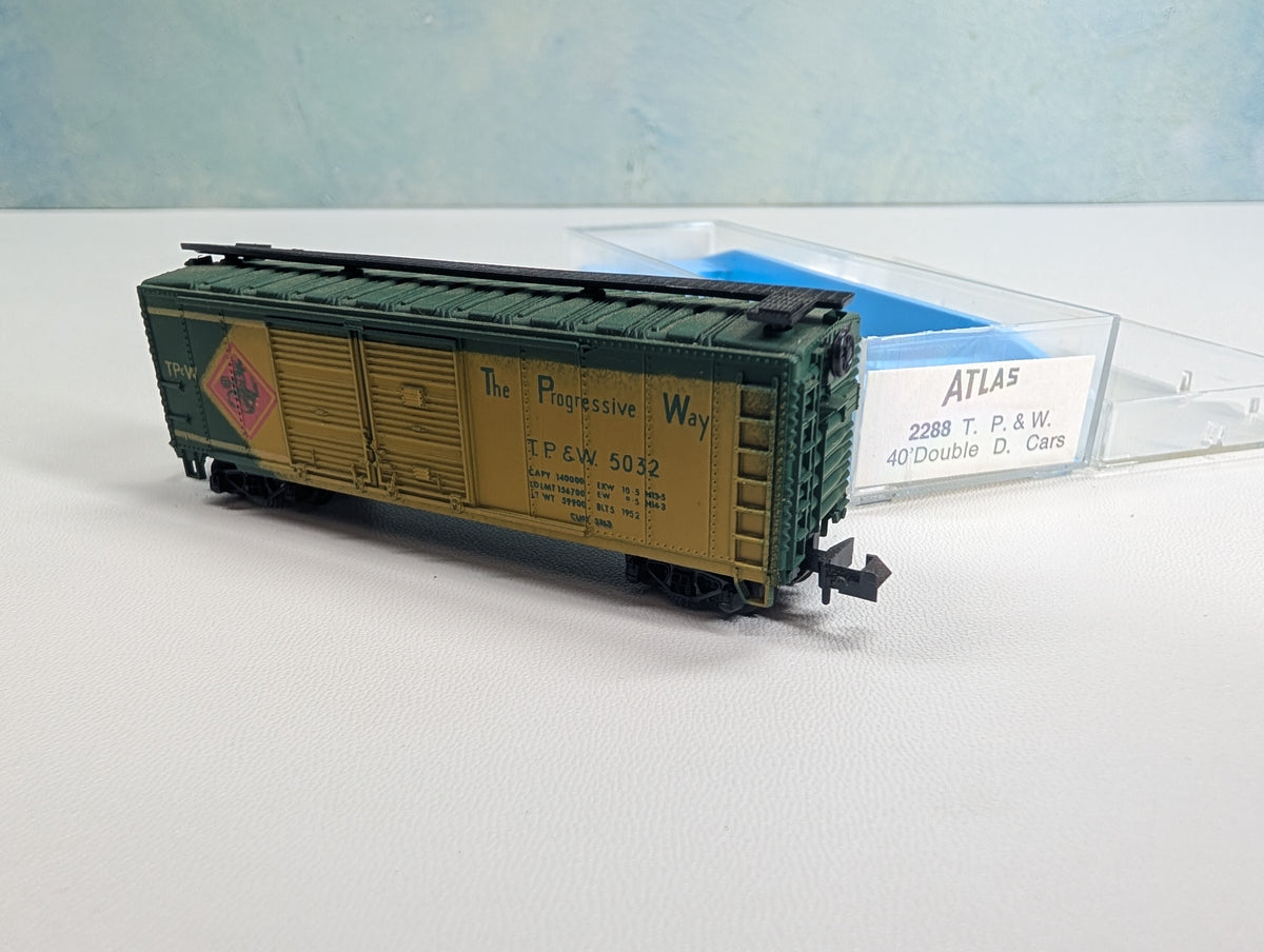 USED Atlas 2288 N Scale 40' DD Box Car Toledo Peoria and Western TPW #5032