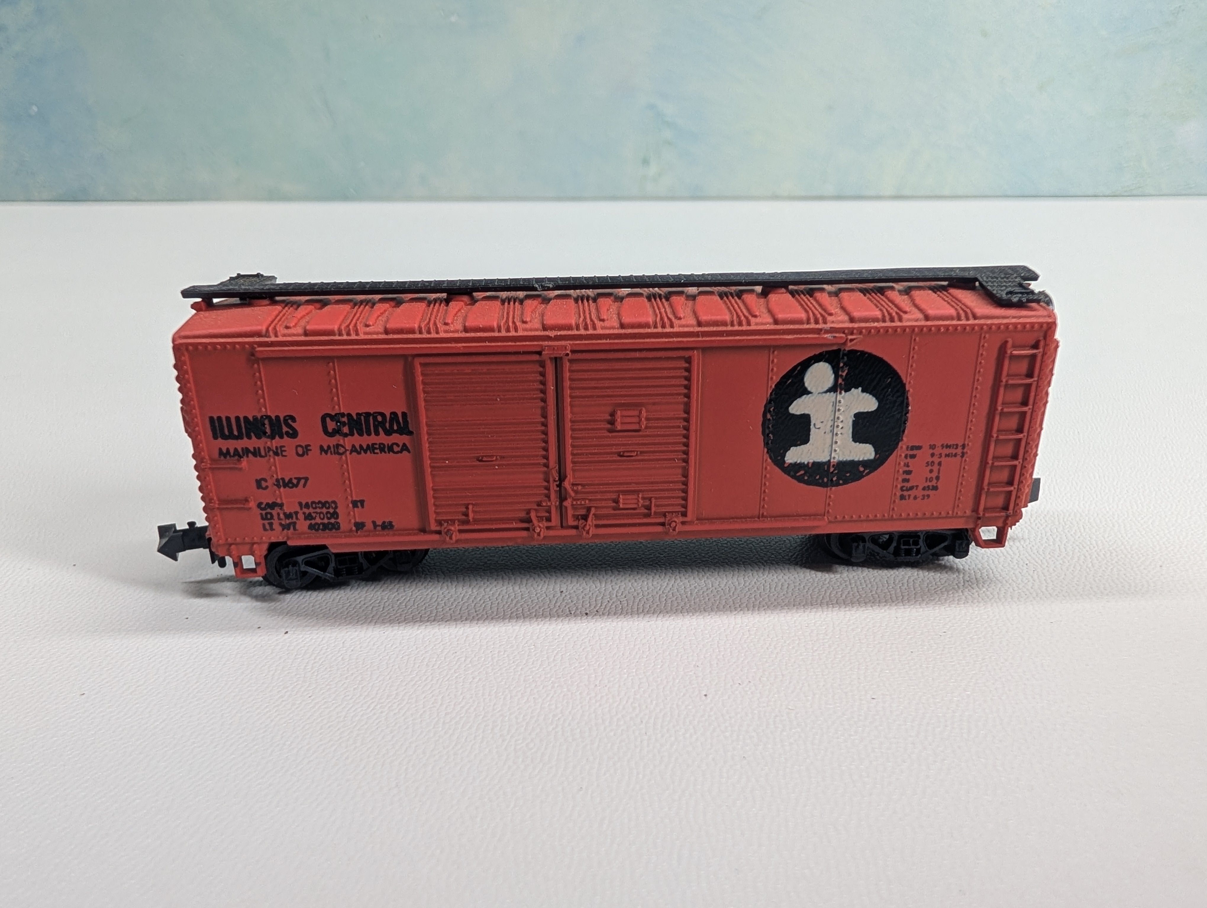 USED Atlas 2287 N Scale 40' DD Box Car Illinois Central IC #11677