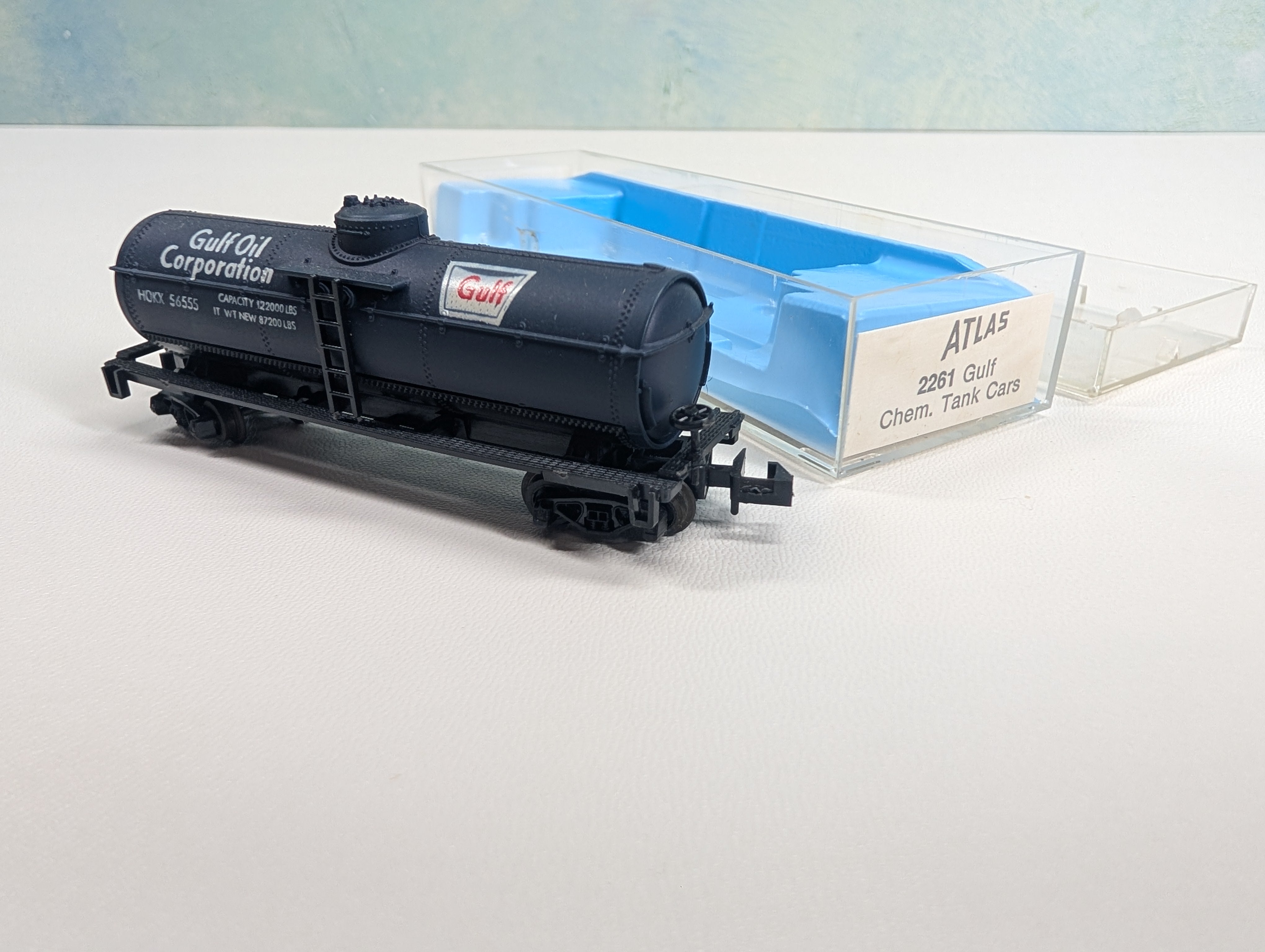 USED Atlas 2261 N Scale Tank Car Gulf HOKX #56555