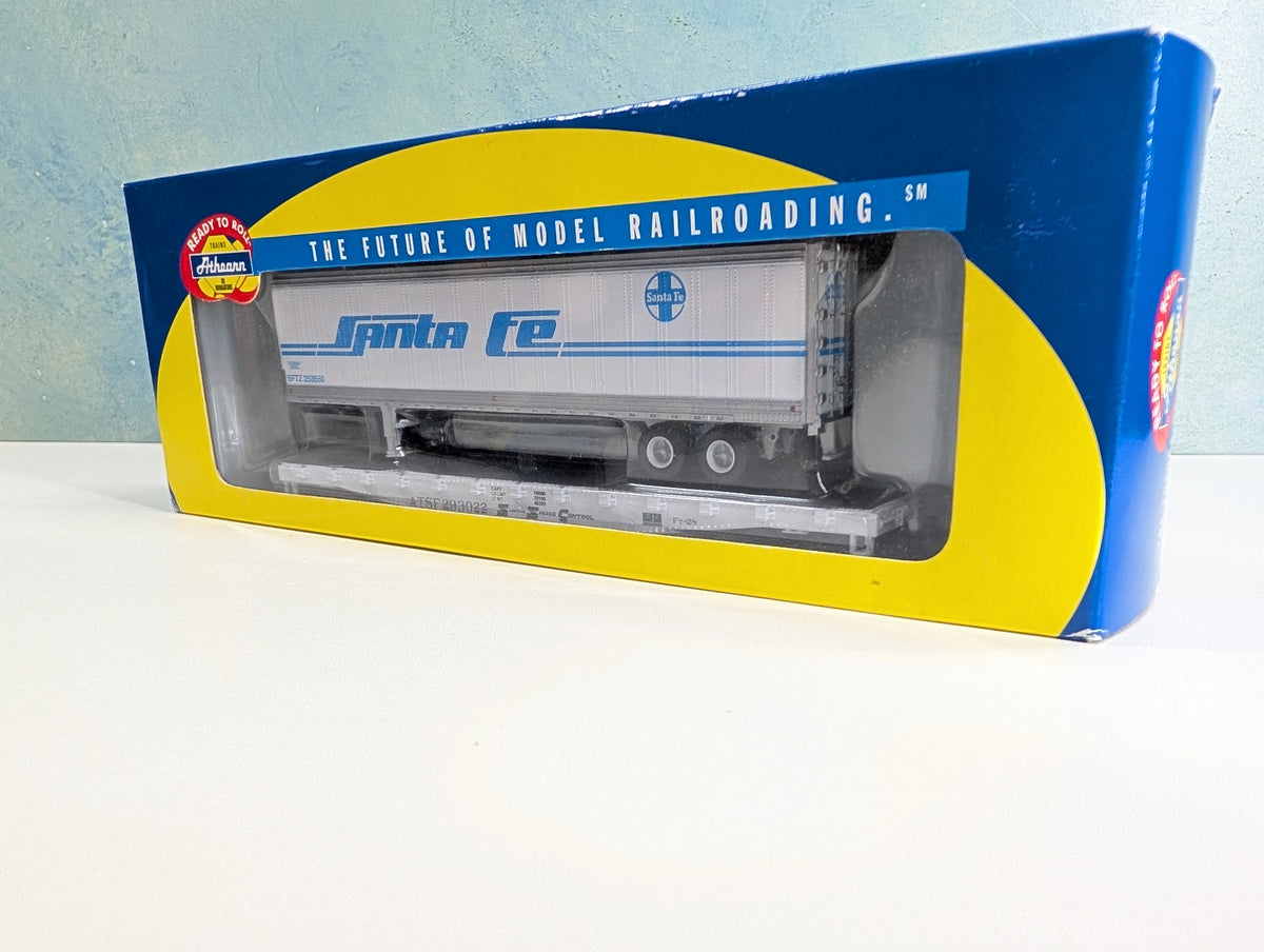 Athearn 92094 HO Scale 50' Flat Car w/ 45' Trailer Santa Fe SFTZ #293022