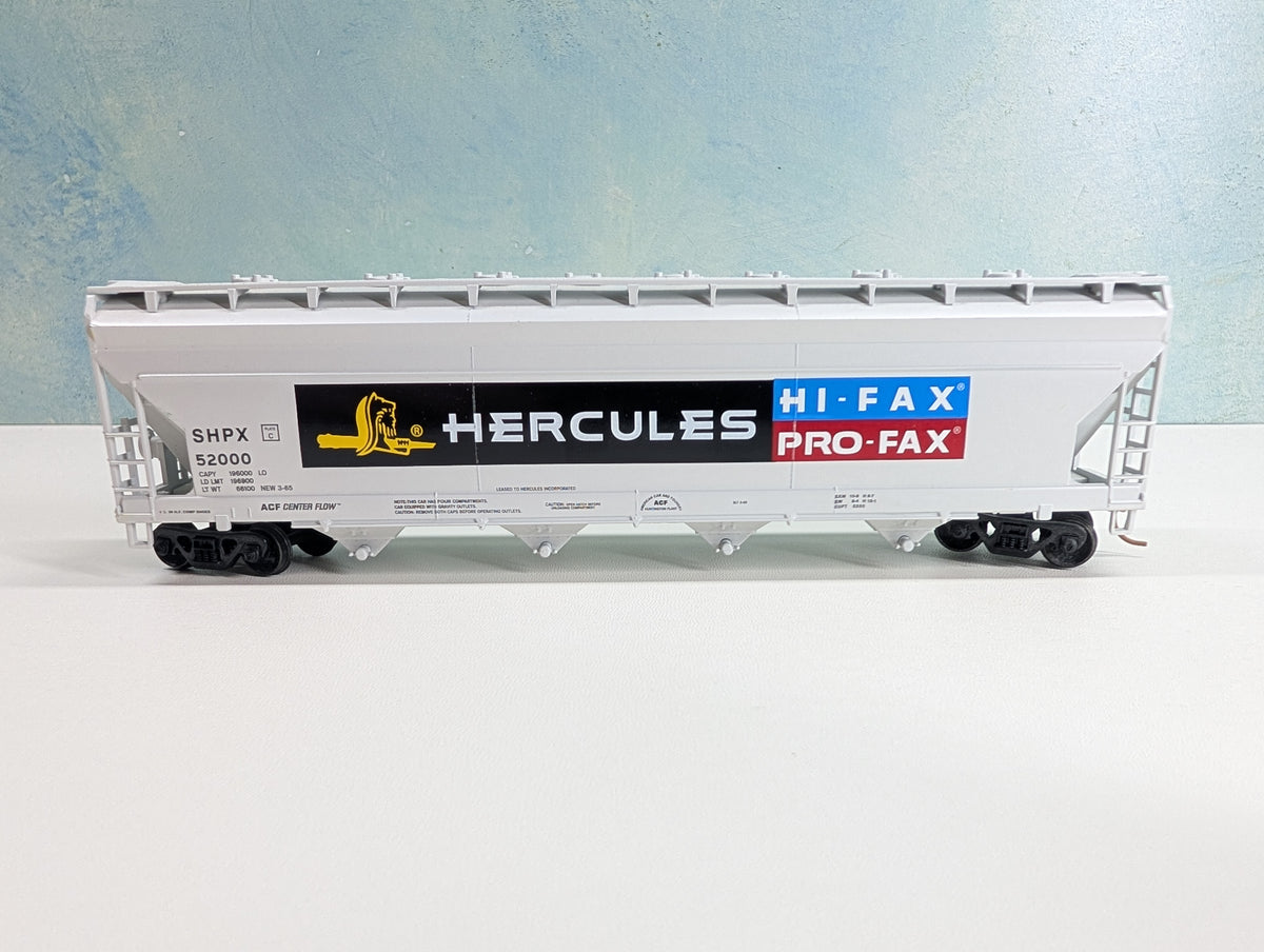 USED Athearn HO Scale ACF Centerflow Hopper Hercules SHPX #52000 Metal Wheels