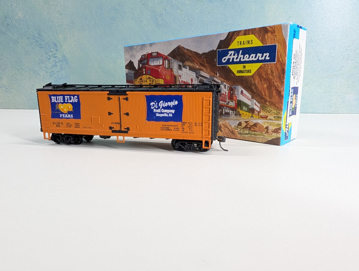 USED Athearn HO Scale 40' Reefer "Show Me Model Railroad Co" Blue Flag Pears DGFX #88 Di Giorgio Fruit Co