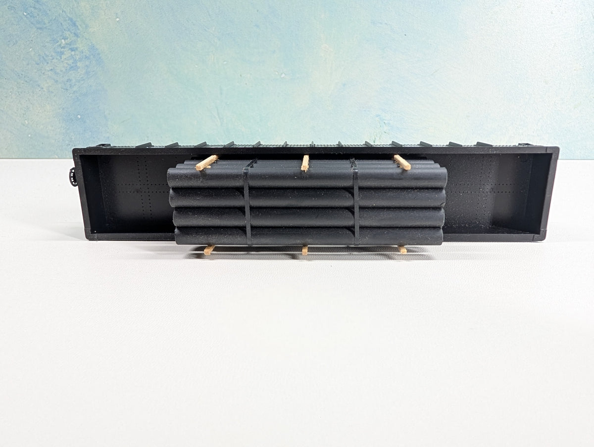 USED Athearn HO Scale 50' Gondola w/ Pipe Load Reading RDG #33214 Bev-Bel, Metal Wheels