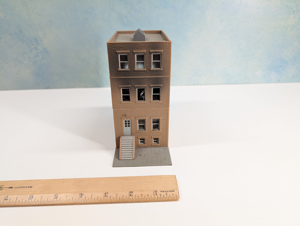 USED Model Power HO Scale Apartment Building Burned Down