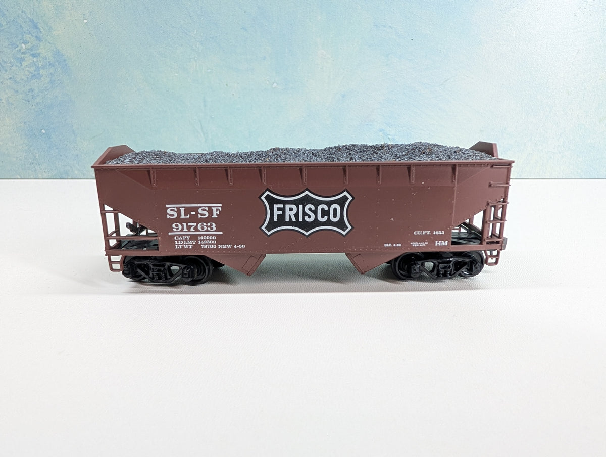 USED Athearn HO Scale 2 Bay Hopper w/ Load Frisco SLSF #91763
