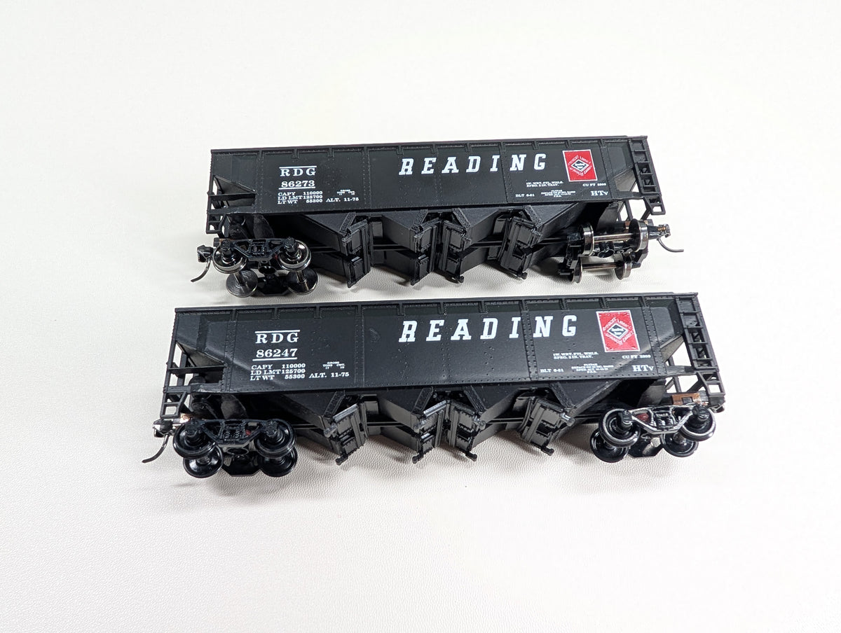 USED Athearn HO Scale Quad Hoppers Reading RDG #86273, 86247 Bev-Bel (2 pcs)