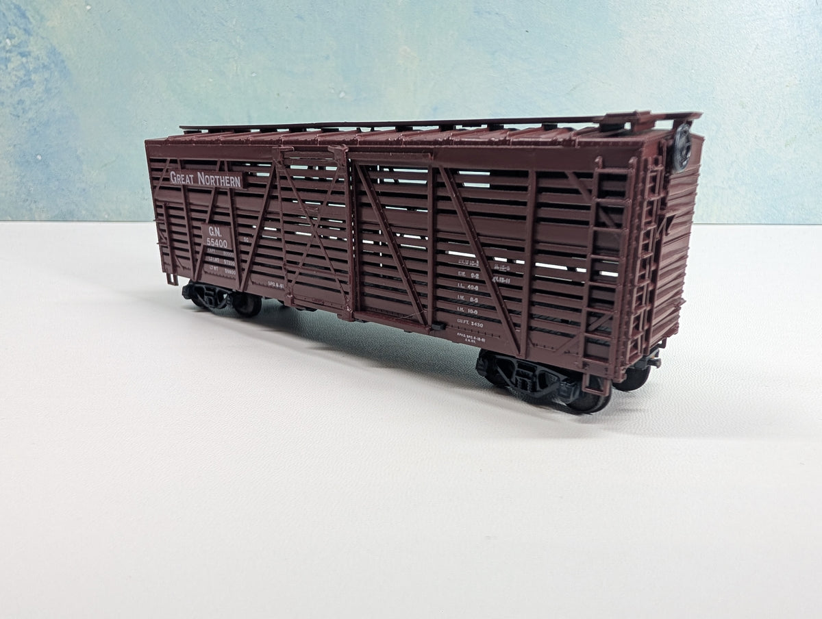 USED Athearn HO Scale Cattle Stock Car Great Northern GN #55400 Metal Wheels