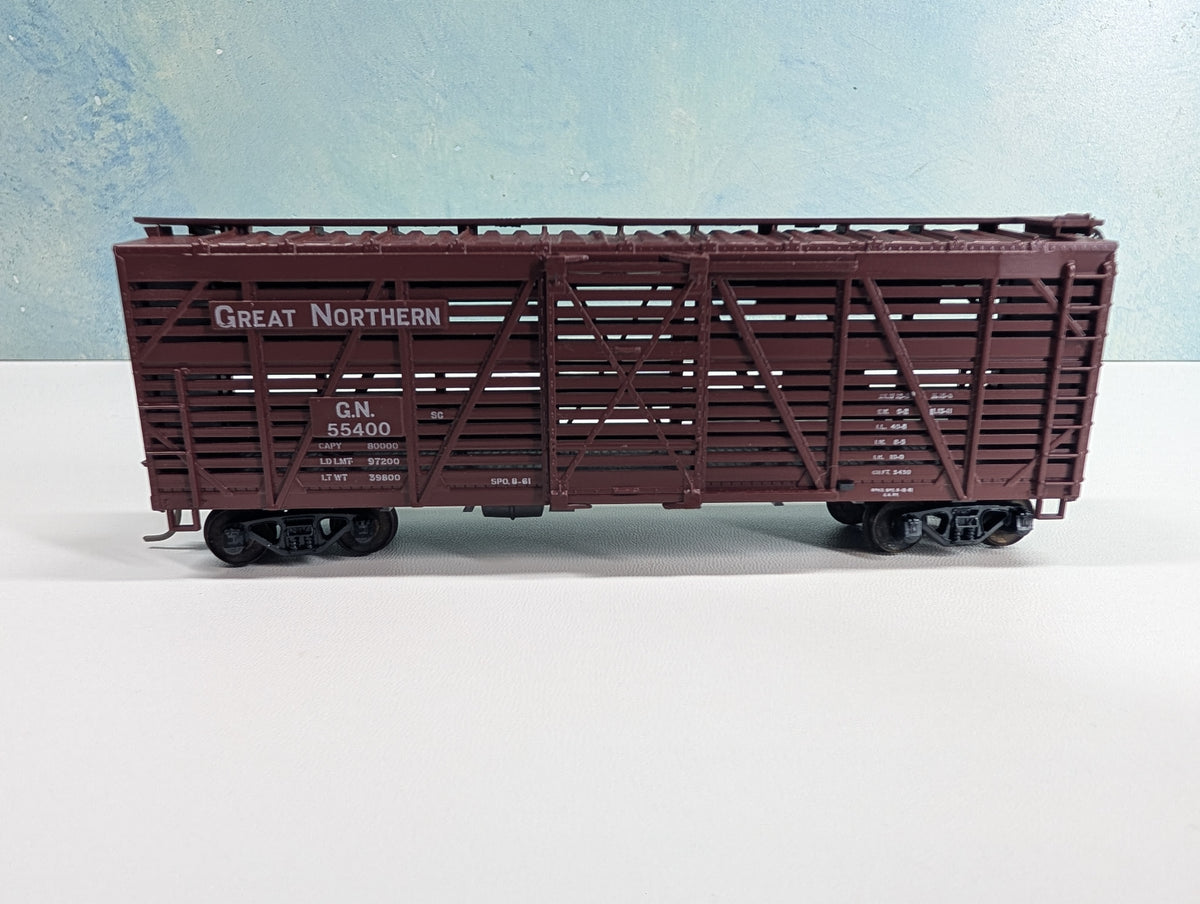 USED Athearn HO Scale Cattle Stock Car Great Northern GN #55400 Metal Wheels