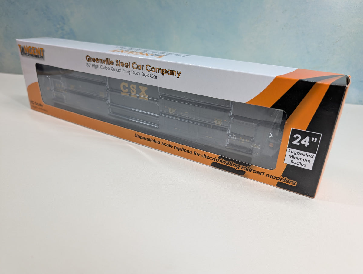 Tangent #25517-03 HO Scale 86' HI-Cube Quad Plug Door Box Car CSX CSXT #179314 Metal Wheels