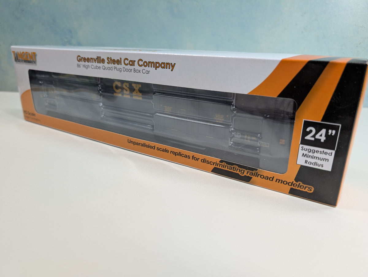 Tangent #25517-04 HO Scale 86' HI-Cube Quad Plug Door Box Car CSX CSXT #179319 Metal Wheels