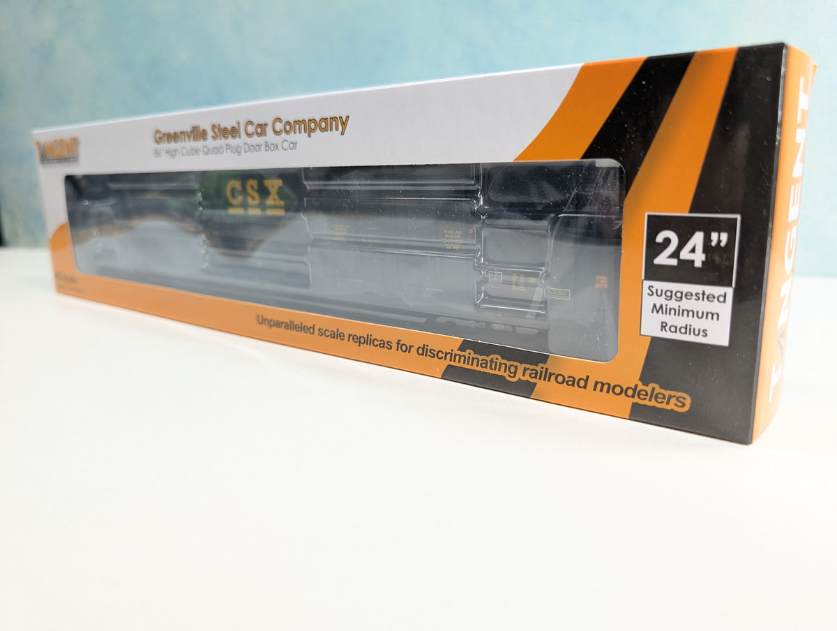 Tangent #25517-05 HO Scale 86' HI-Cube Quad Plug Door Box Car CSX CSXT #179324 Metal Wheels