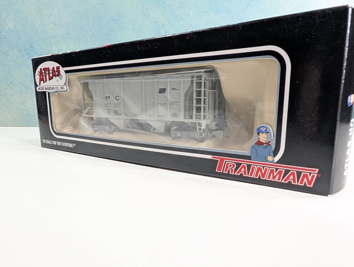 Atlas Trainman 11271 HO Scale PS-2 Covered Hopper Penn Central PC #877357 Metal Wheels