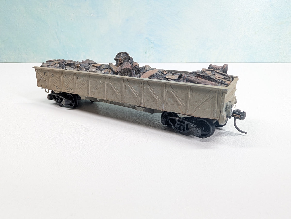 USED HO Scale Gondola w/ Scrap Load Toledo & Ohio Central T&OC #X-270