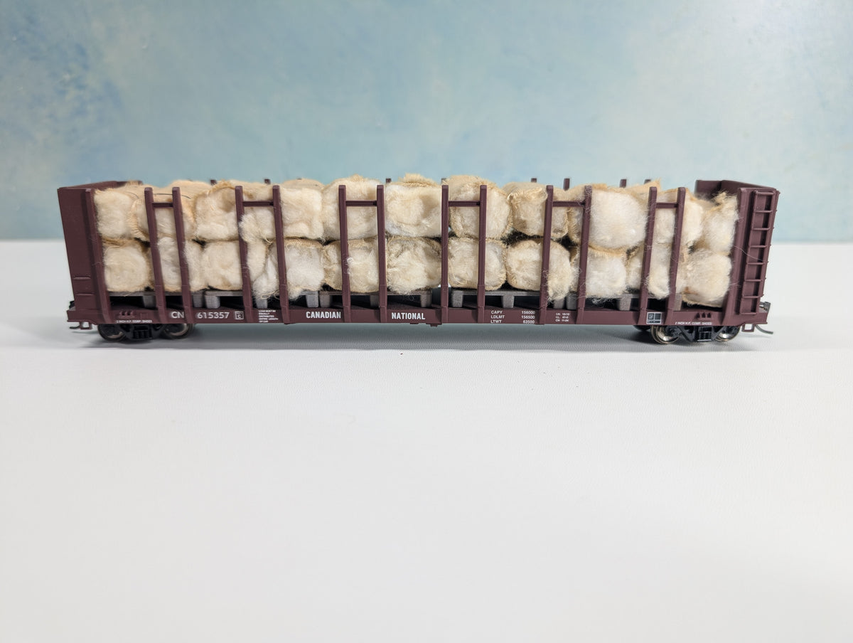 USED Walthers HO Scale Pulpwood Flat Car w/ Custom Load Canadian National CN #615357 Metal Wheels
