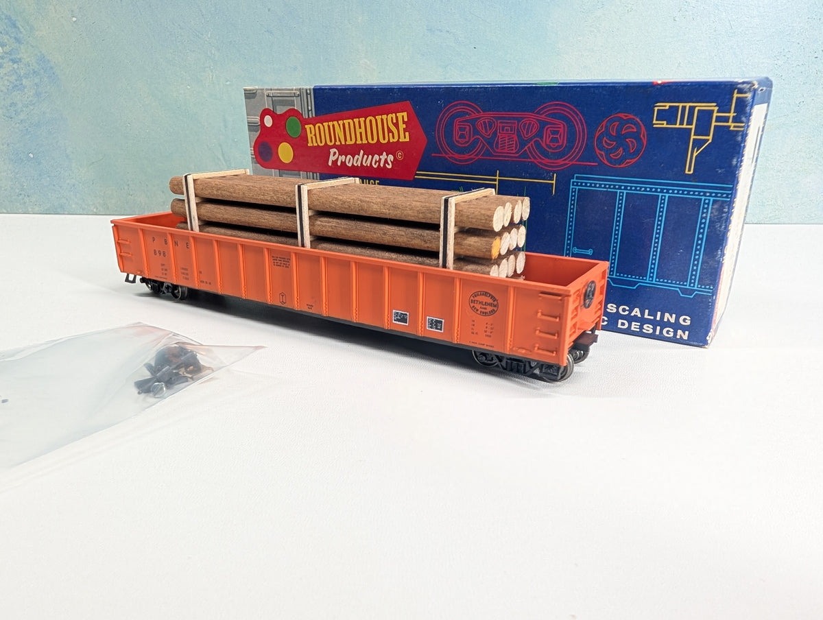 USED Roundhouse HO Scale 50' Gondola w/ Custom Load Philadelphia, Bethlehem and New England PBNE #898